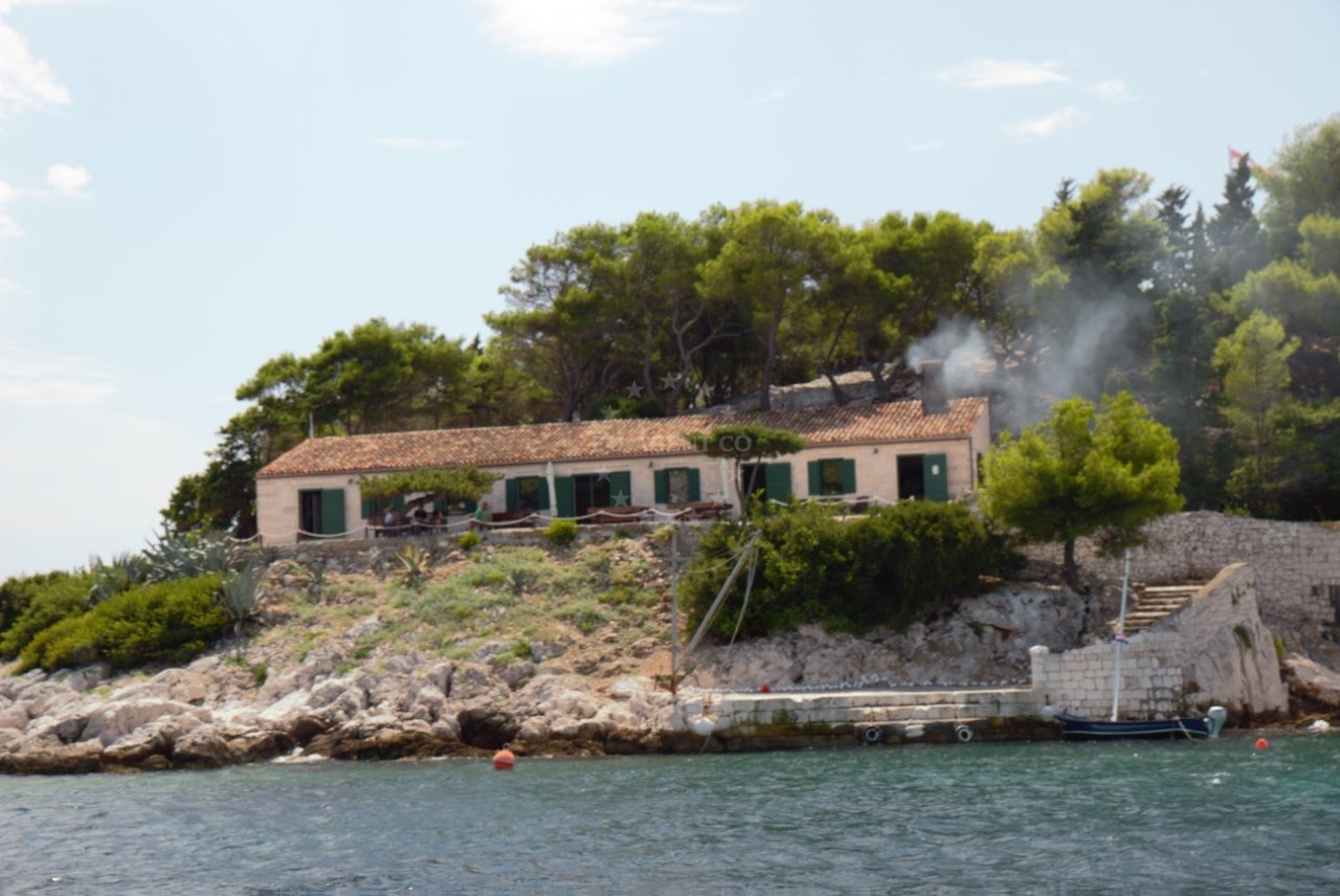 Historic fortress exterior with panoramic views of Hvar