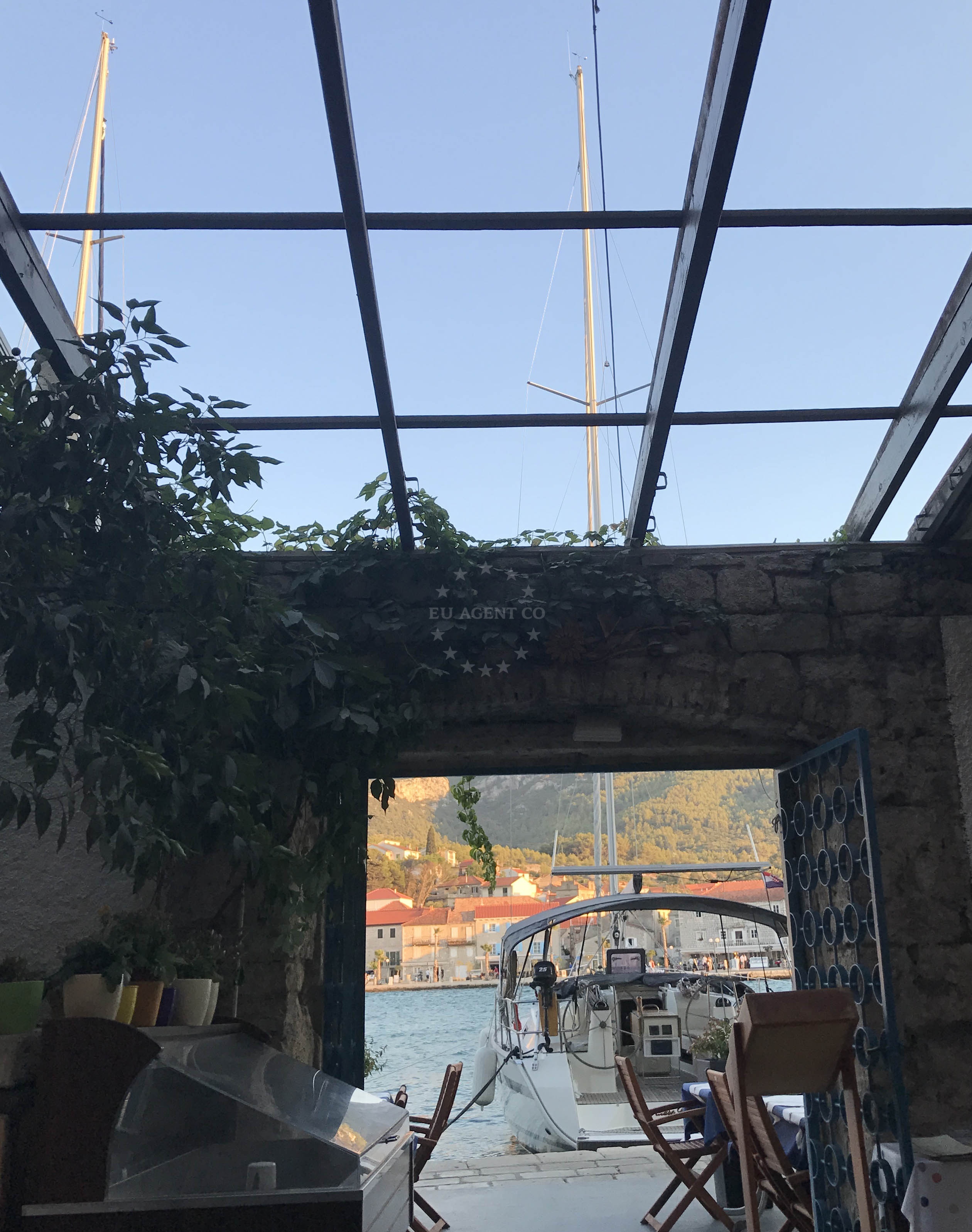 Me and Mrs Jones Restaurant, Jelsa, Hvar, Croatia - interior dining area with views of the sea
