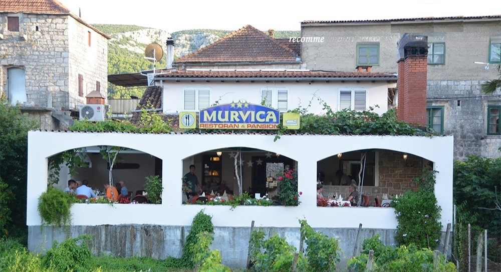 Restaurant Murvica’s terrace overlooking the Adriatic Sea in Jelsa, Hvar