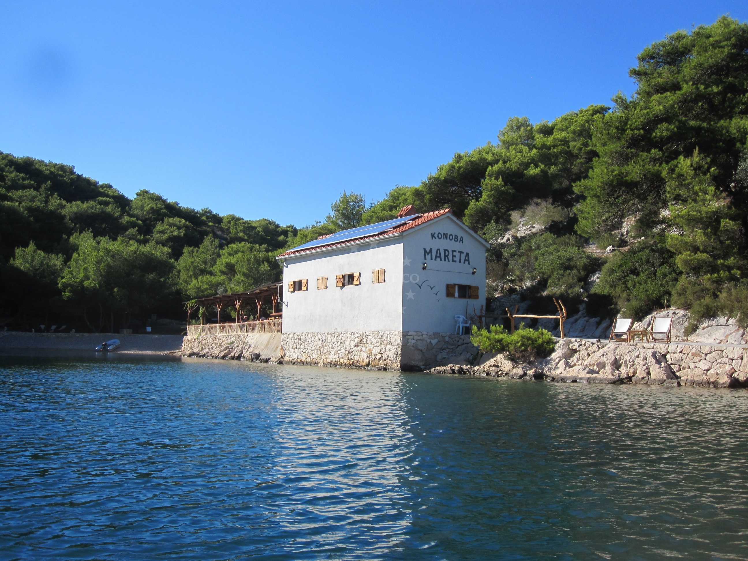 Konoba Mareta restaurant on Hvar Island, overlooking the eastern bay