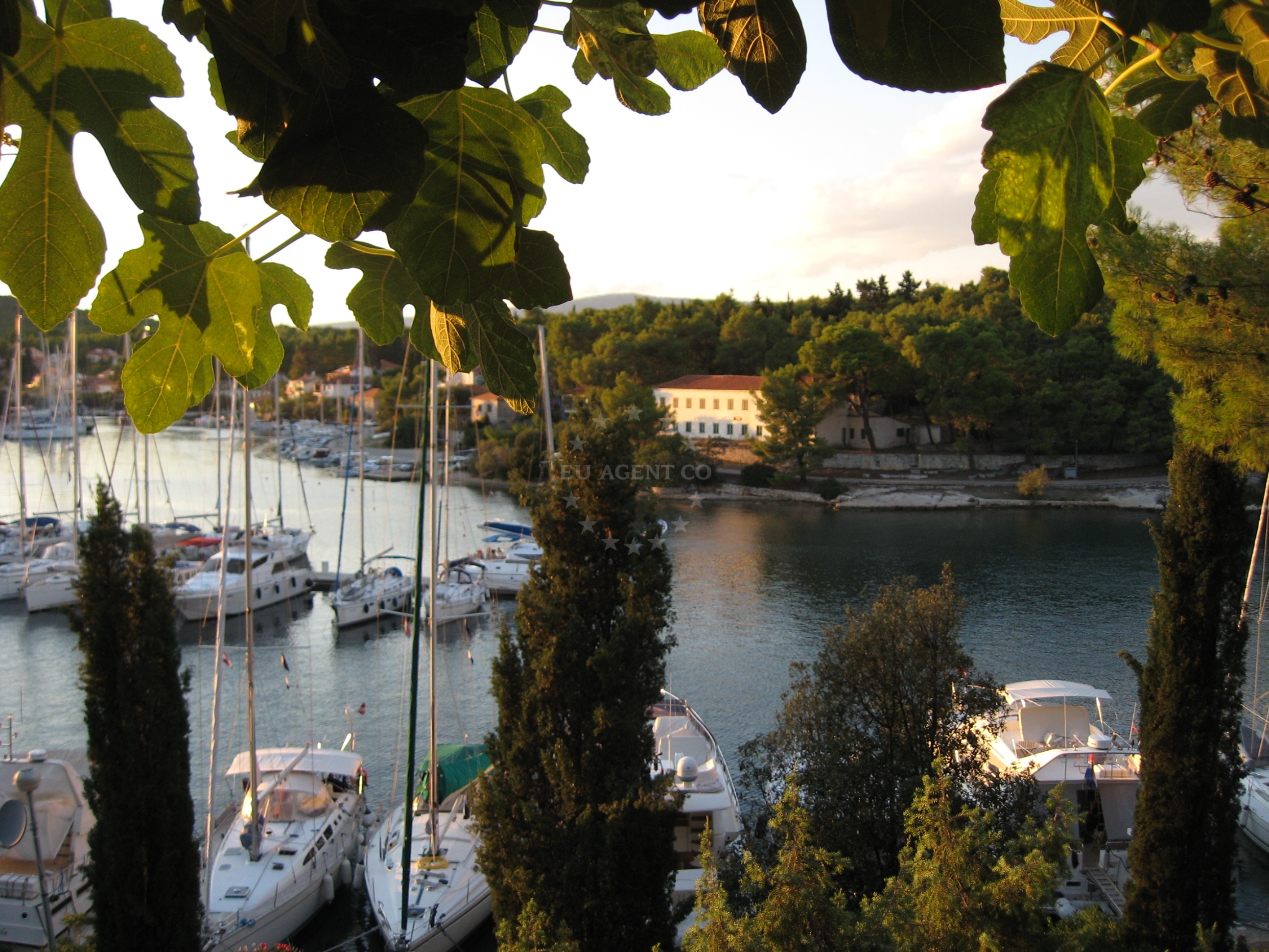 Restoran Luka terrace overlooking ACI Marina Vrboska, Hvar, Croatia