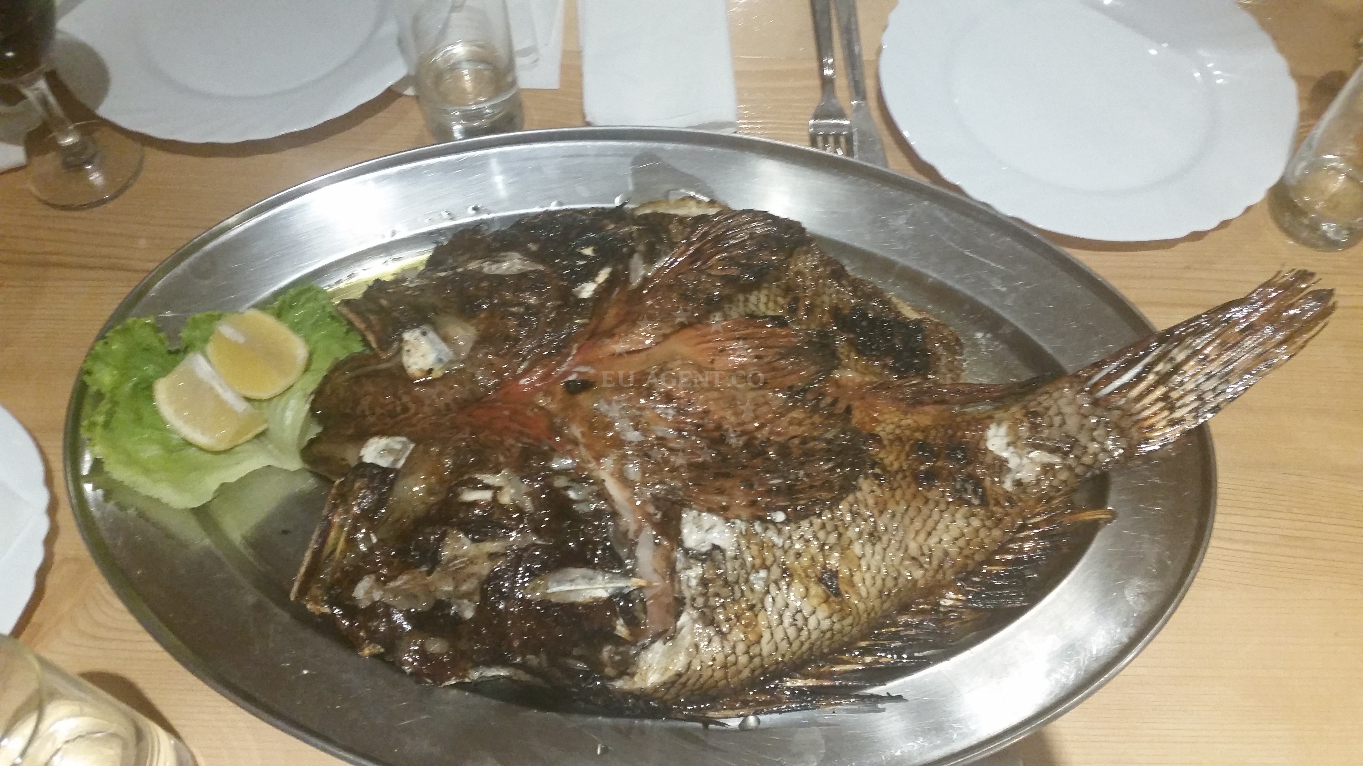 Fresh seafood dishes on display at Gego Restaurant