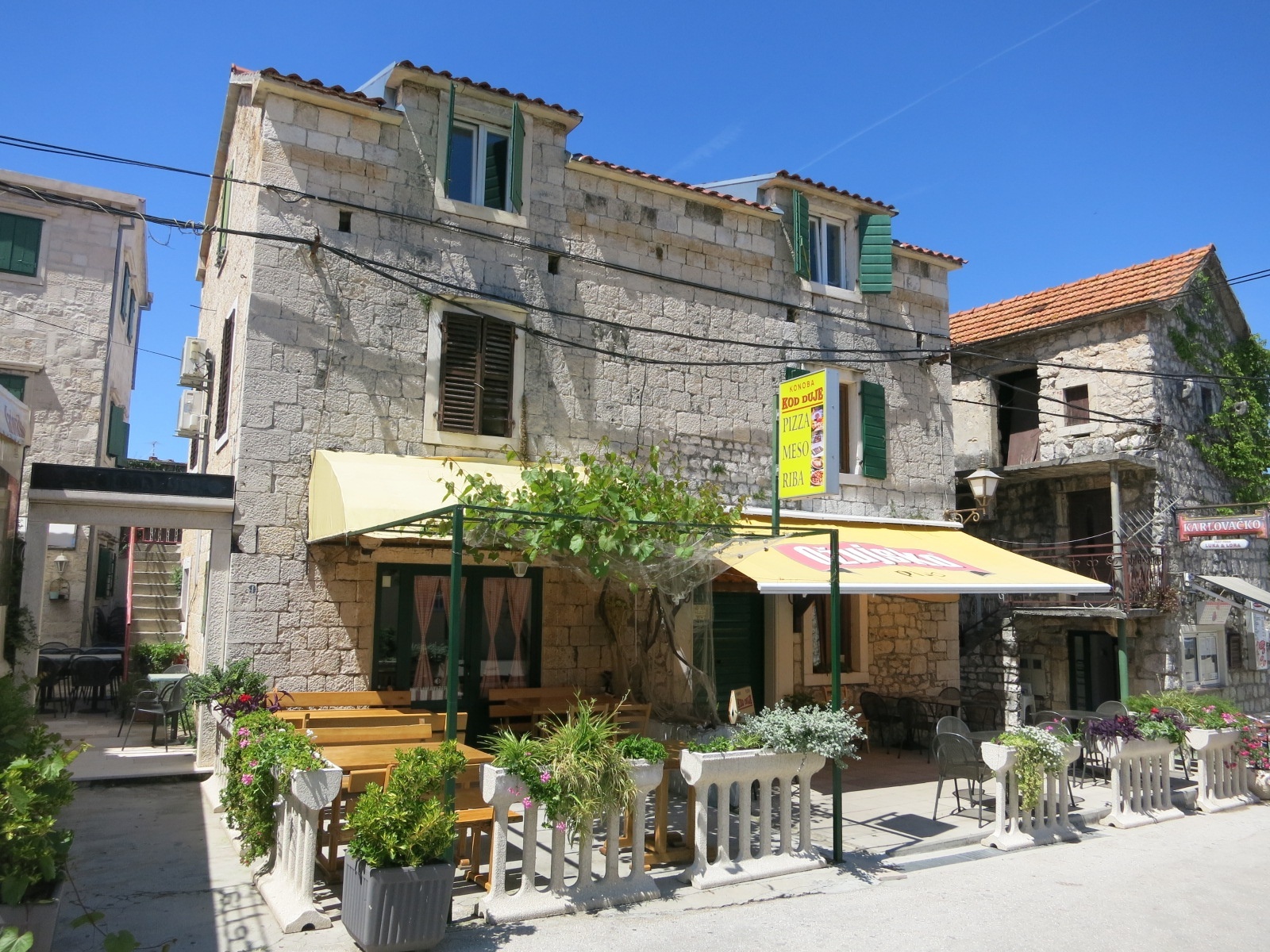 Konoba Kod Duje restaurant with marina views in Marina, Central Dalmatia