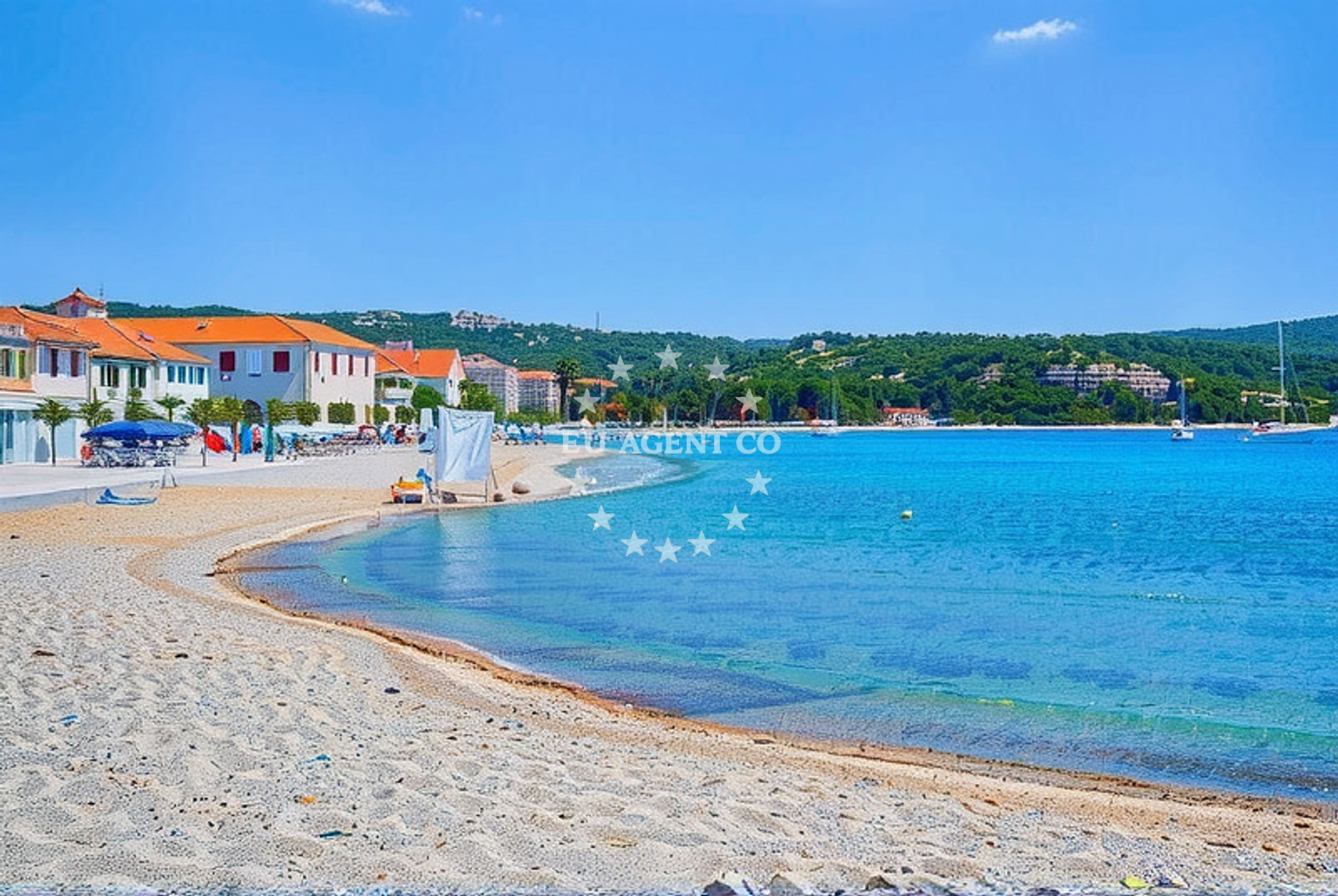 View of Marina Kremik from Rudina Restaurant in Primosten