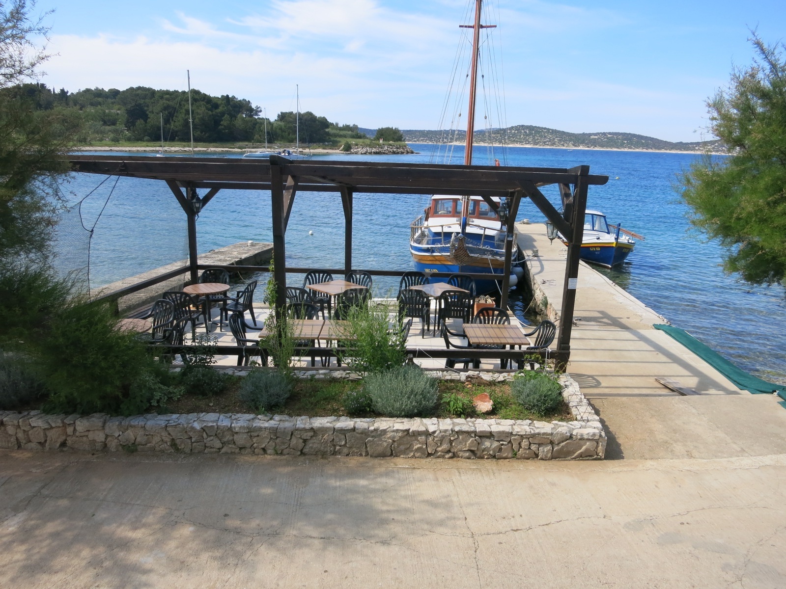 Sunset view from Ribarski Dvor Restaurant overlooking the Adriatic Sea