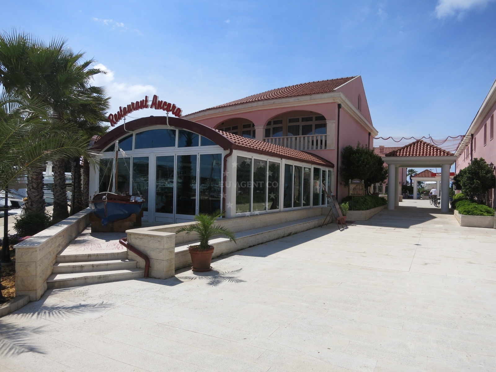 Dining area at Ancora Restaurant with views of Rogoznica and the Kornati Islands