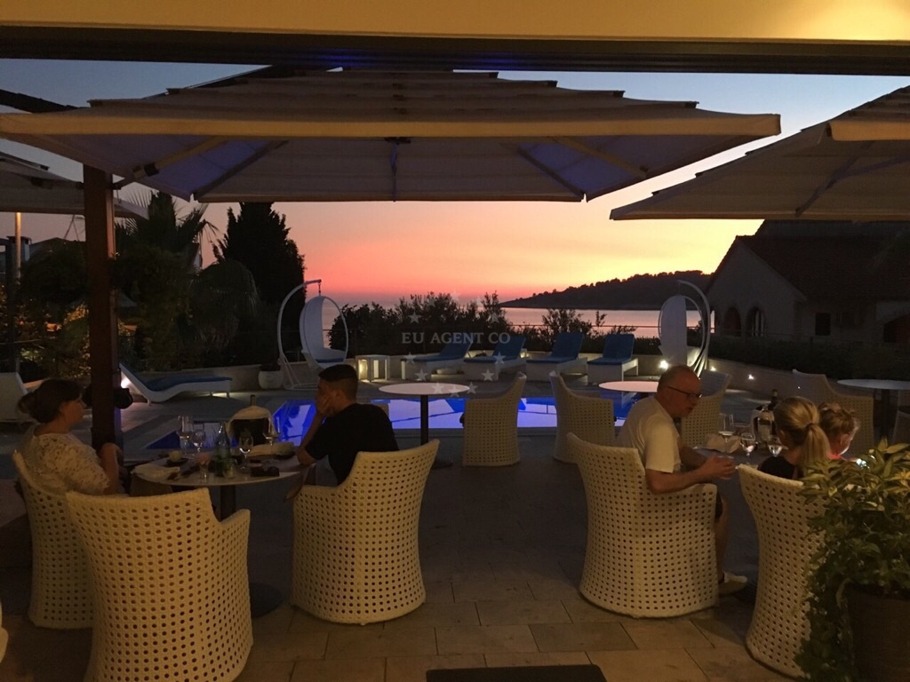 Hotel Restaurant Life in Rogoznica, Central Dalmatia, facing the Adriatic Sea with mooring buoys
