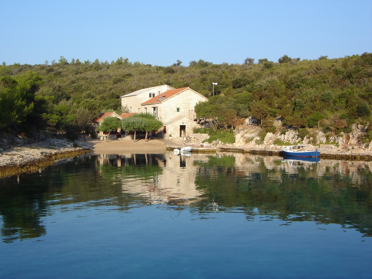 Sunset view from Kod Ive Restaurant on Šćedro Island