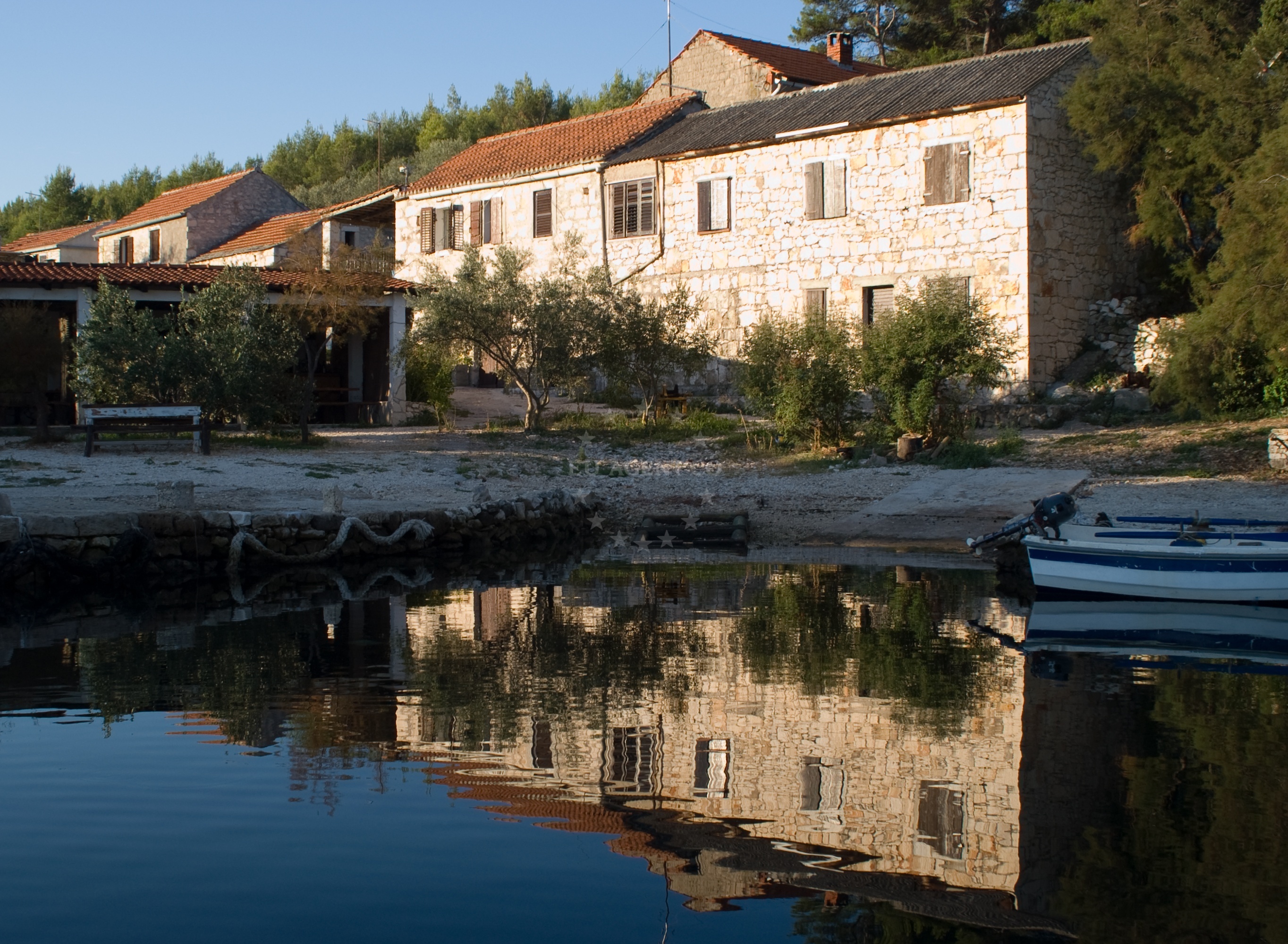 View of Šćedro Island from Konoba Mostir Restaurant