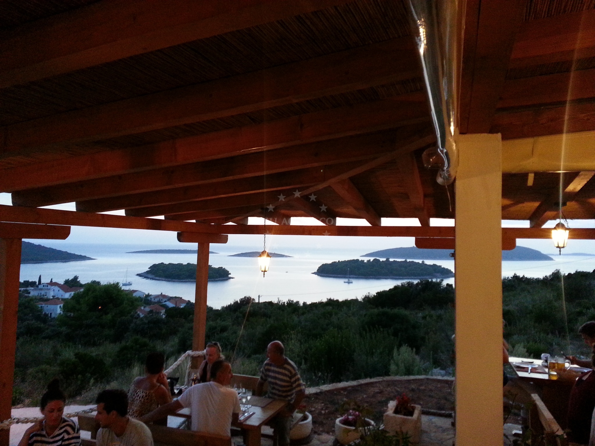 Sampjer Restaurant in Maslinica, Solta, Central Dalmatia, Croatia with traditional architecture and sea views