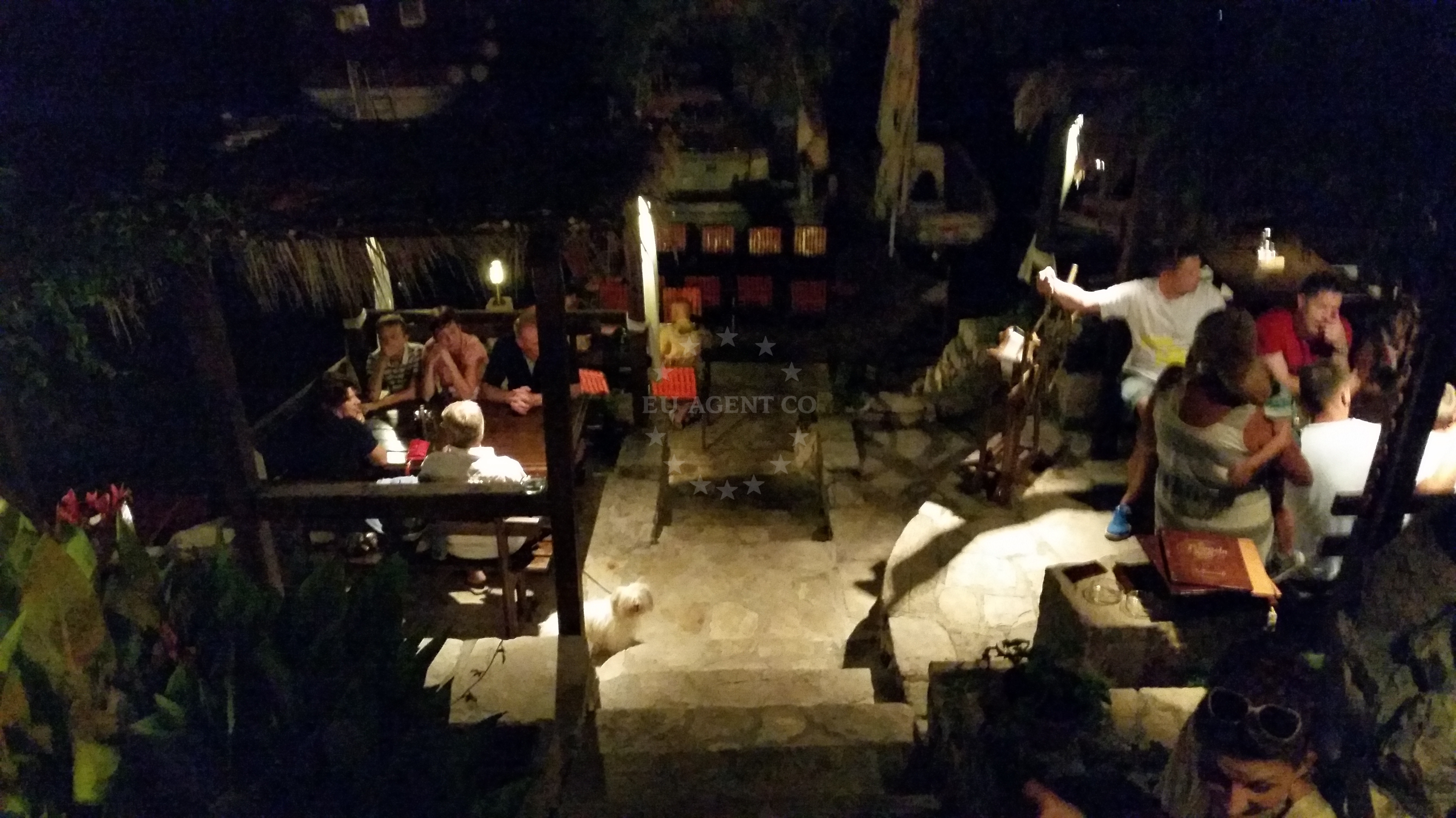 Terrace at Pasarela Restaurant during sunset