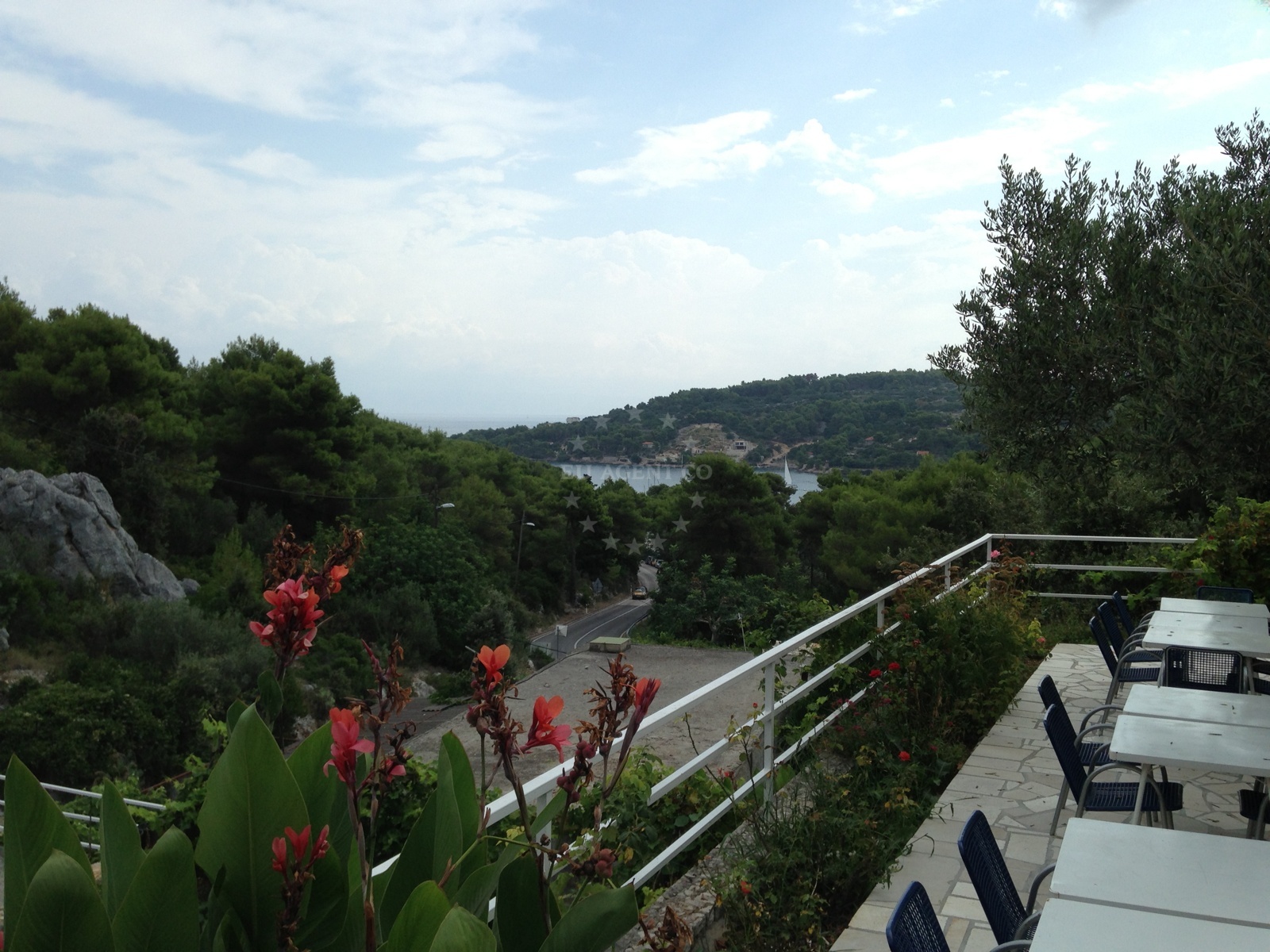 Dining area with views of Solta island, Central Dalmatia