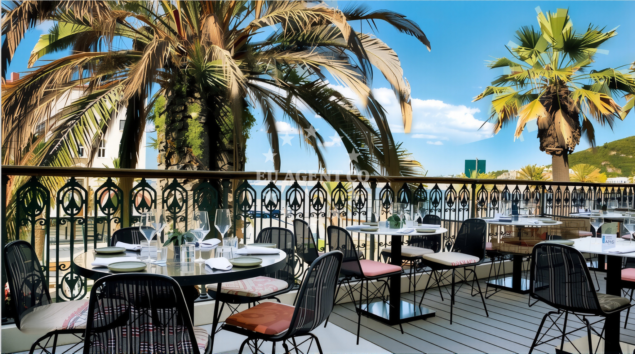 Restaurant in Split, Central Dalmatia, Croatia, overlooking the Adriatic Sea