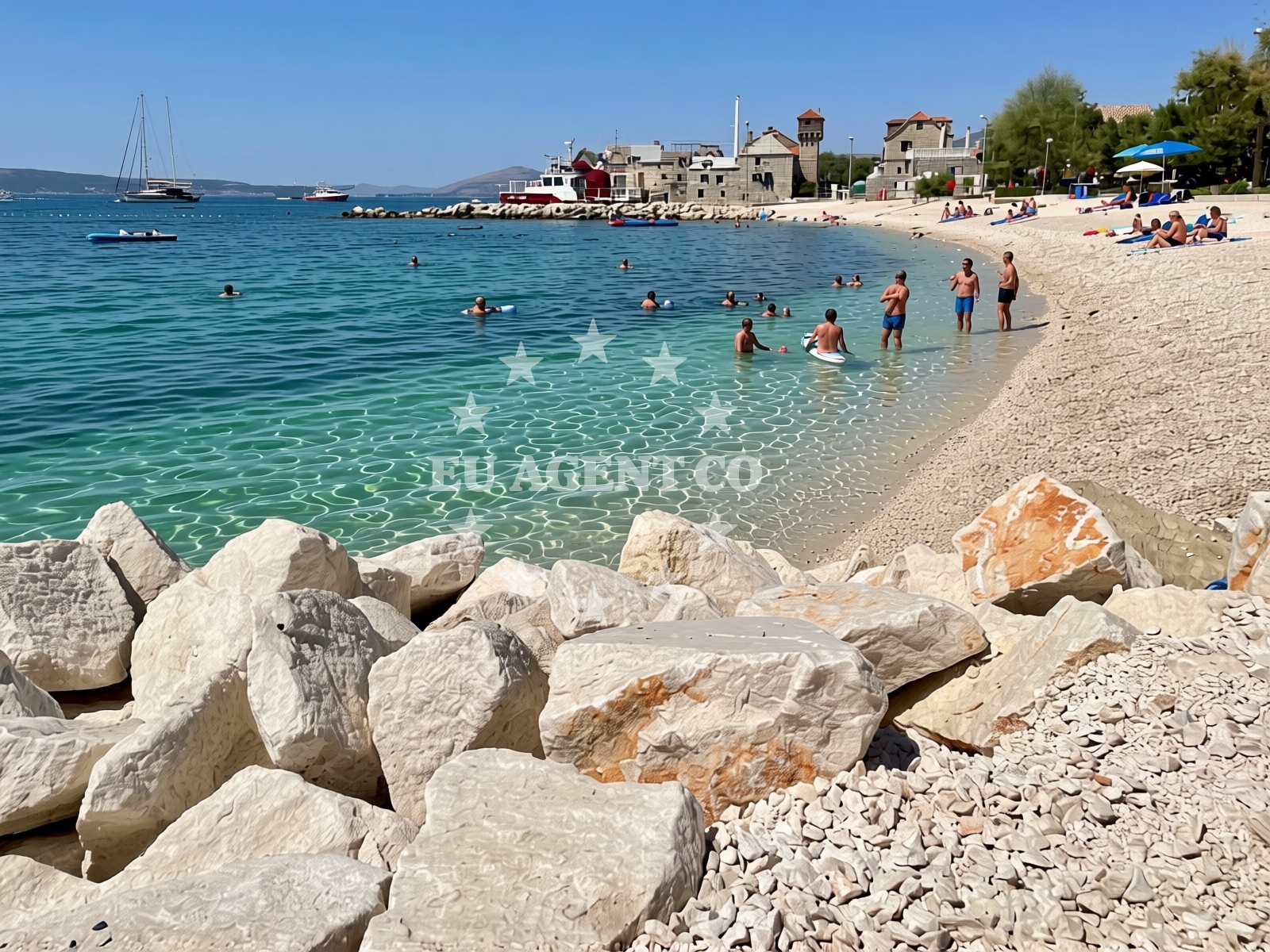 Split skyline viewed from a restaurant in Central Dalmatia