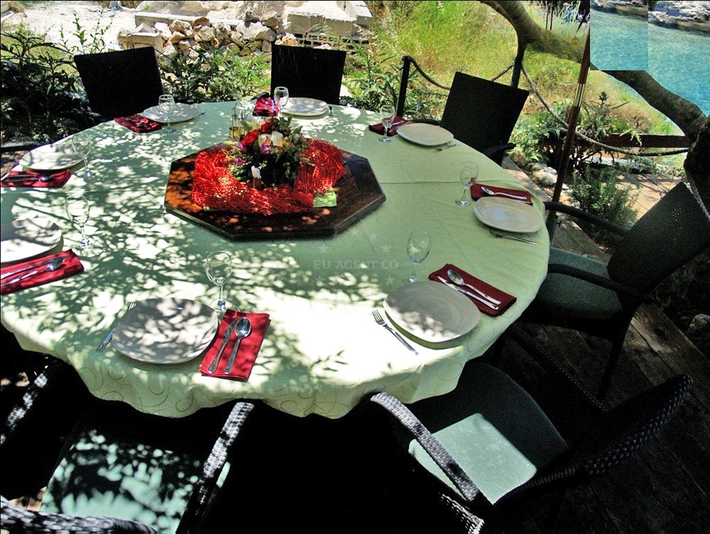 Bacchus Restaurant signage on St. Klement Island, Central Dalmatia
