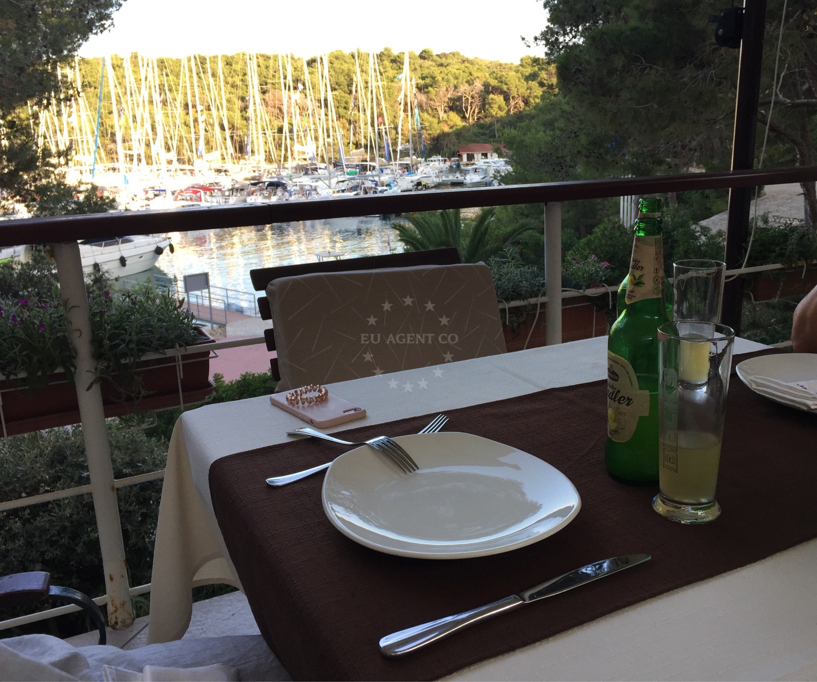 Restaurant on St. Klement Island, Central Dalmatia, Croatia, overlooking the Adriatic Sea