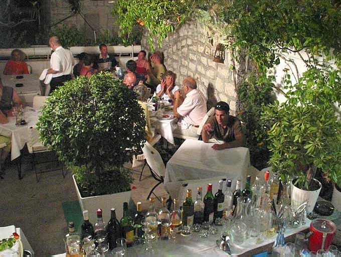 Alka Restaurant rooftop terrace overlooking Trogir and the Adriatic Sea
