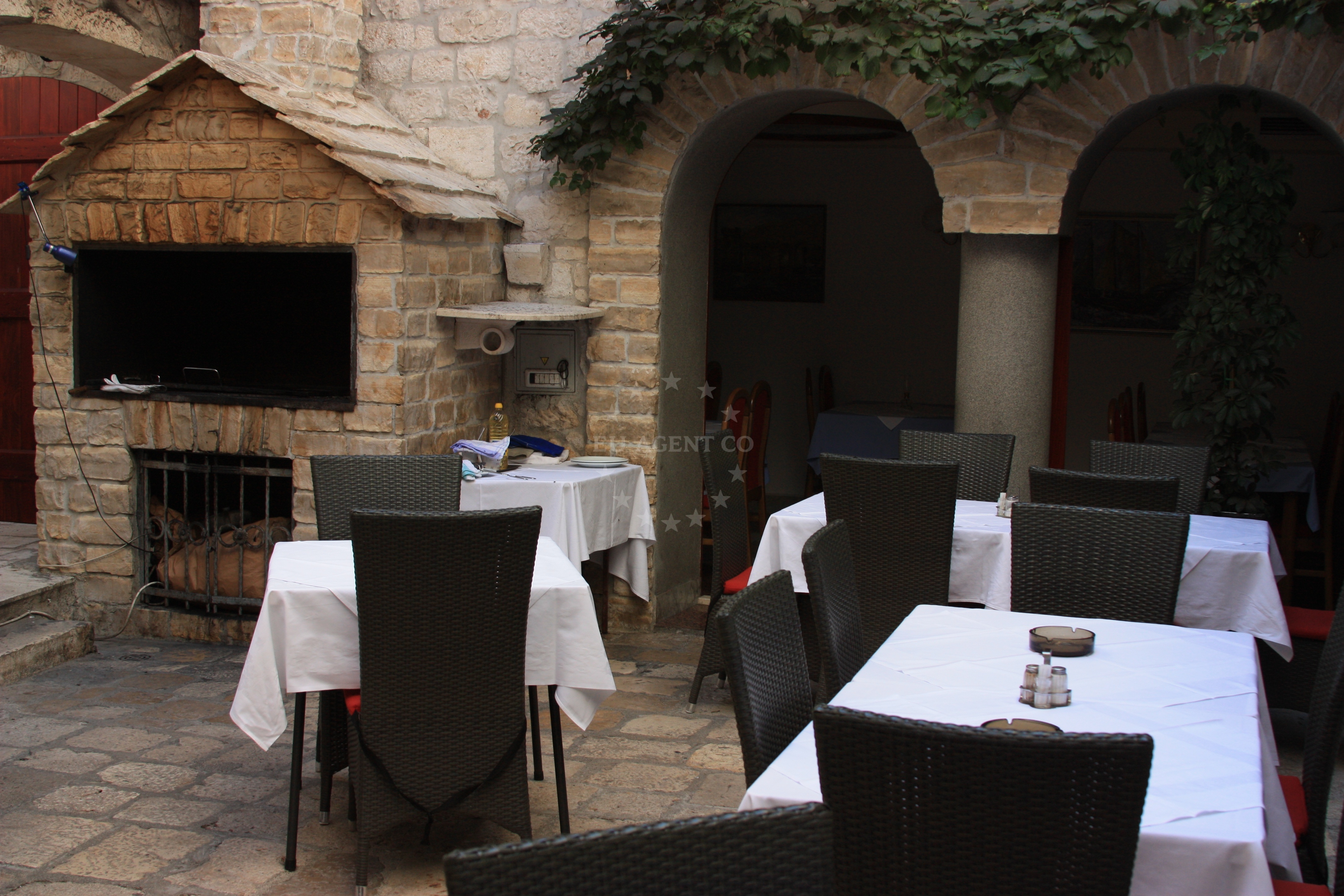 Kamerlengo Restaurant in Trogir, Central Dalmatia, Croatia, overlooking the Adriatic Sea