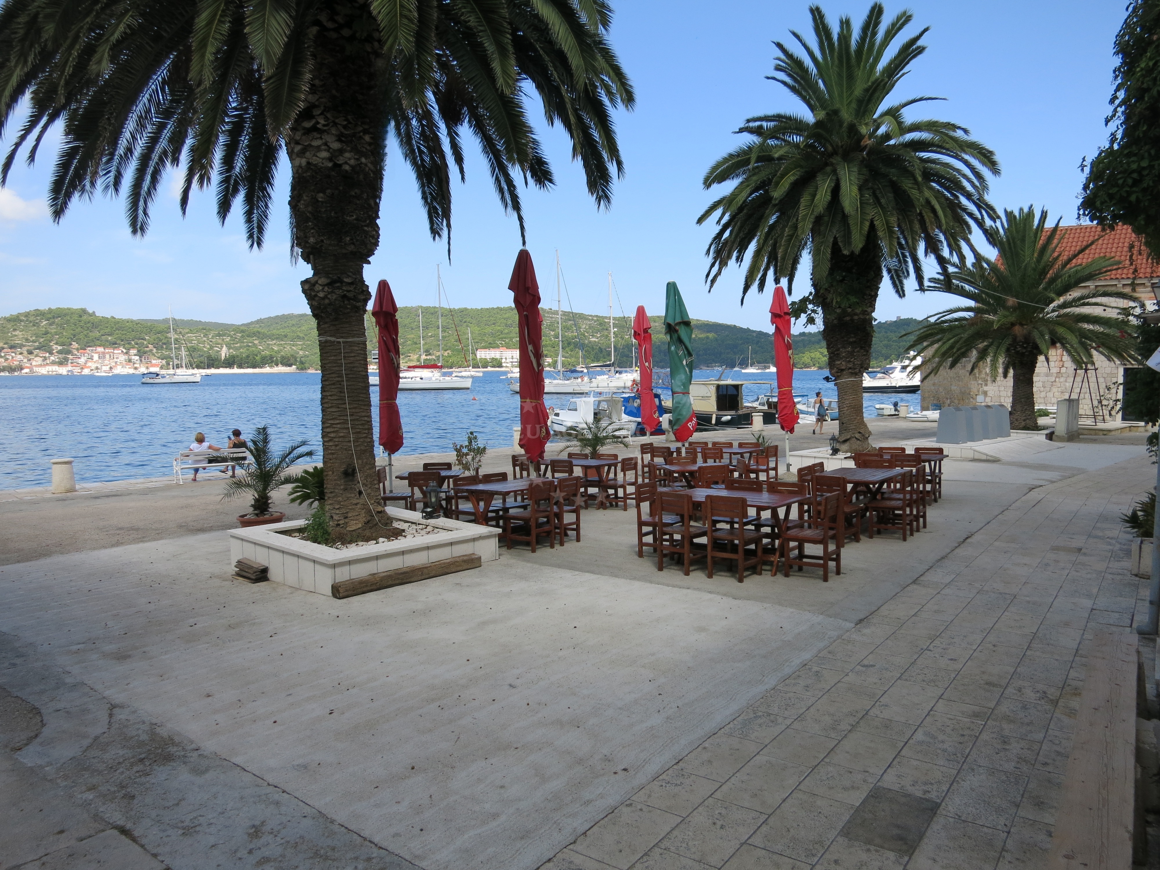 Dining area at Tezok Restaurant with views of the Adriatic Sea