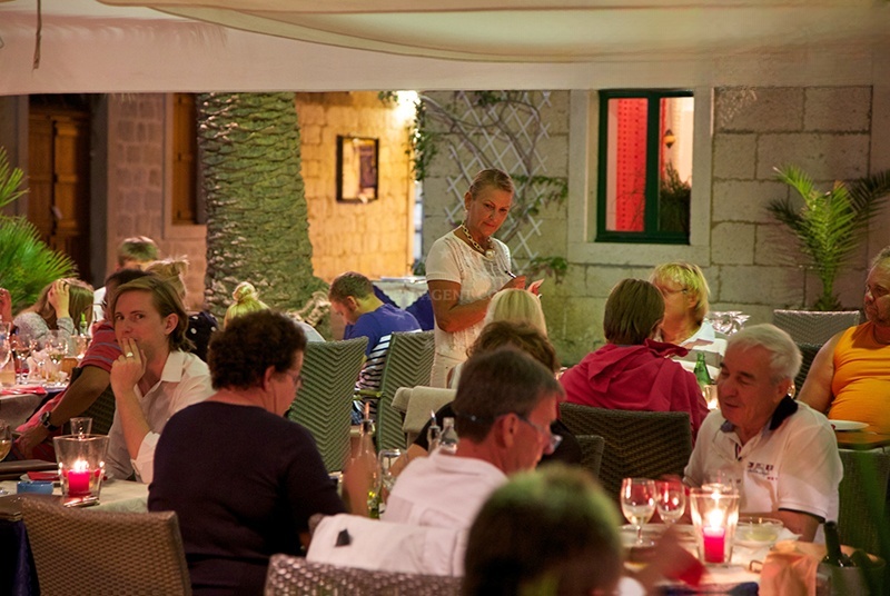 Traditional Dalmatian cuisine at Val Restaurant, Vis, Croatia