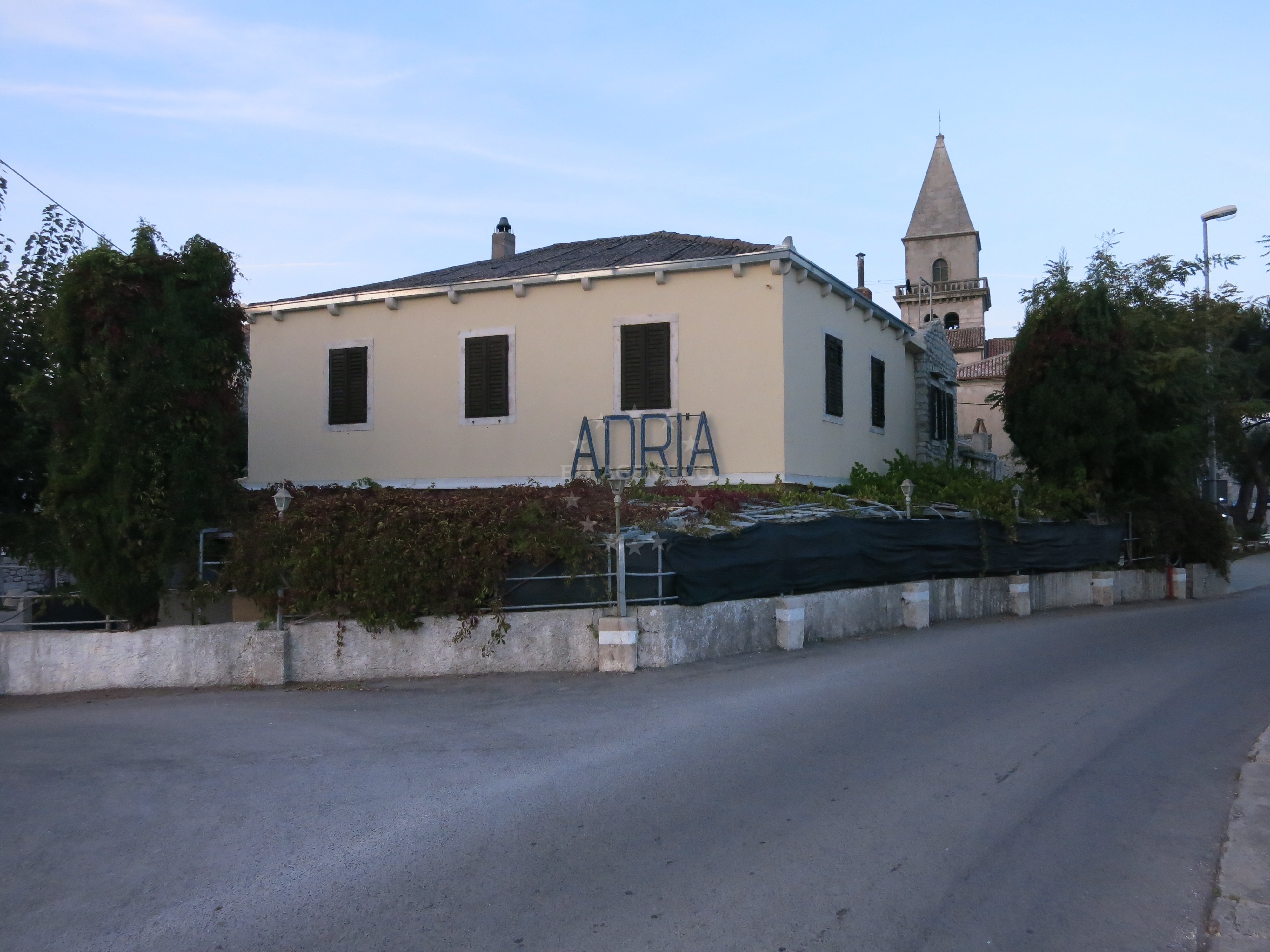 Restaurant Adria terrace overlooking the swinging bridge in Osor, Cres