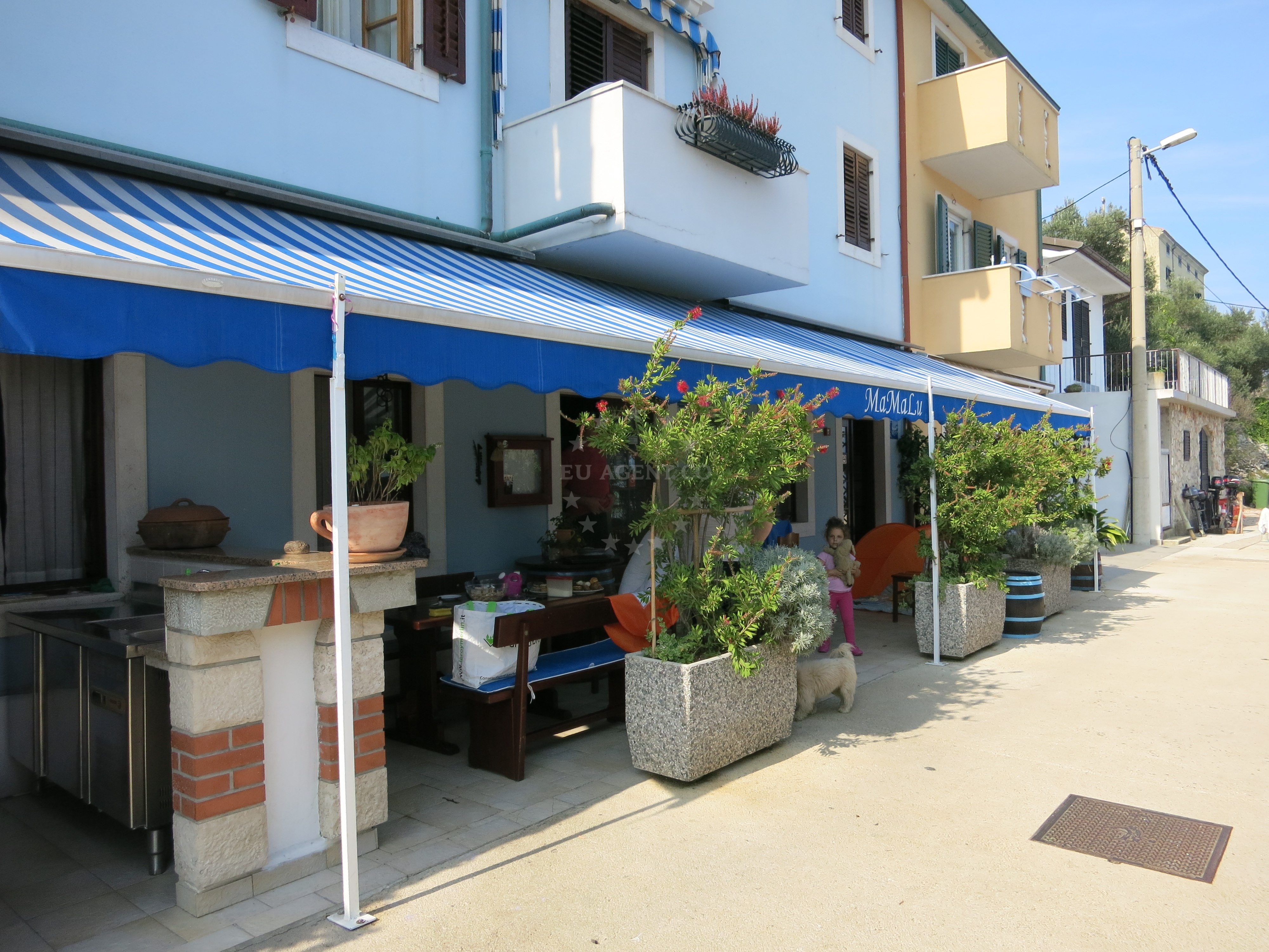MaMaLu Restaurant terrace overlooking the bay of Valun, Cres