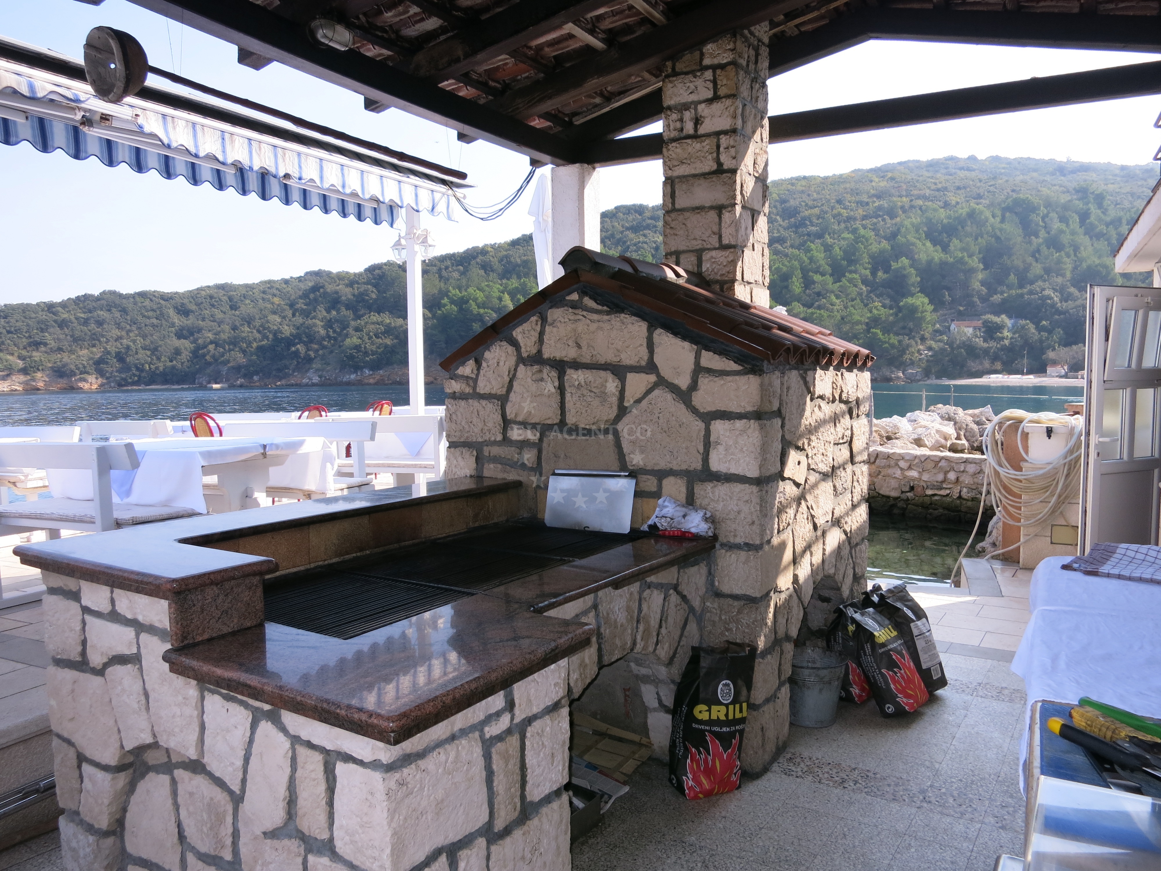 Dining area at Na Moru restaurant, Valun, Cres, Croatia