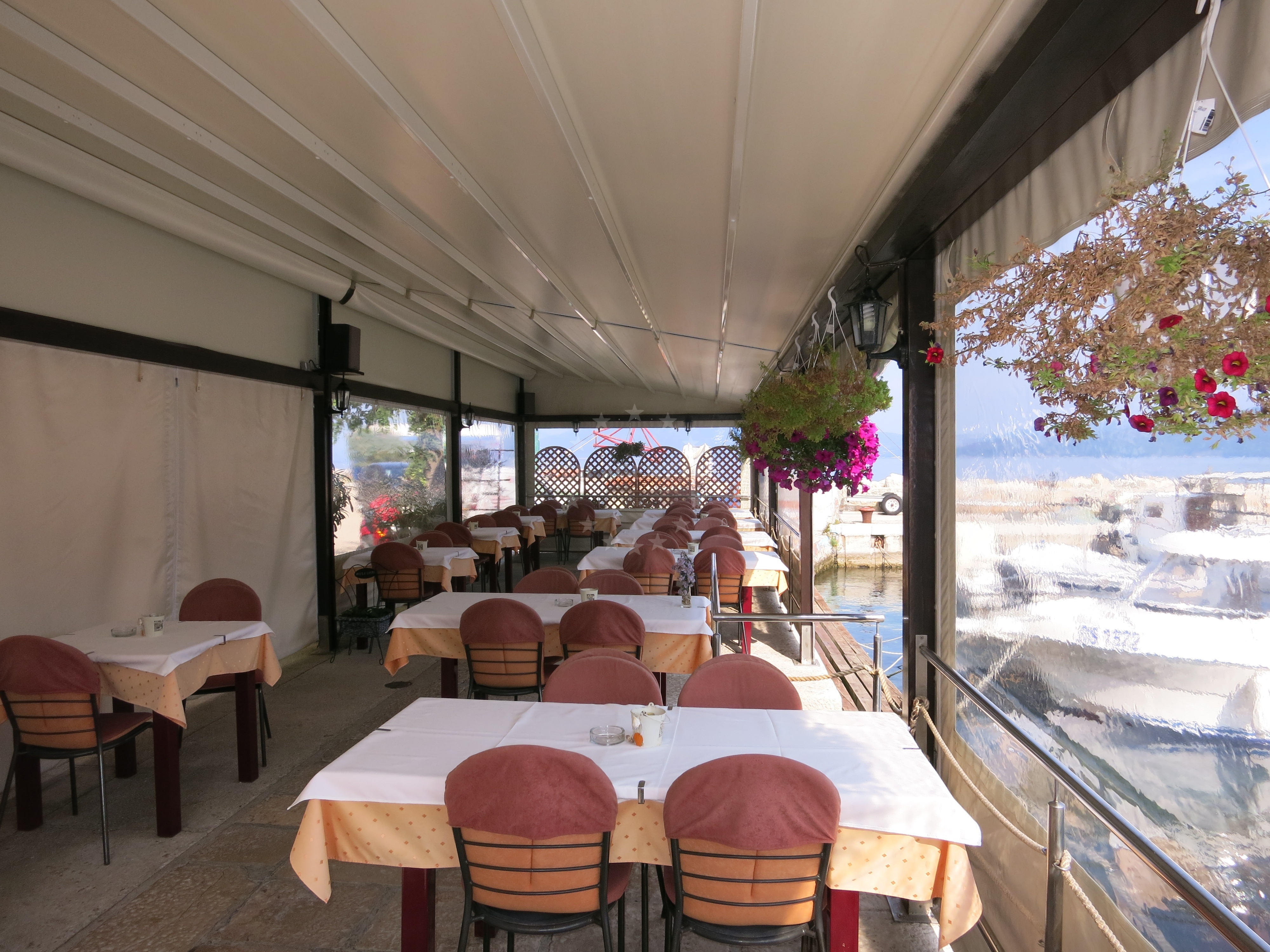 Dining area with views of the Adriatic Sea at San Marco Restaurant