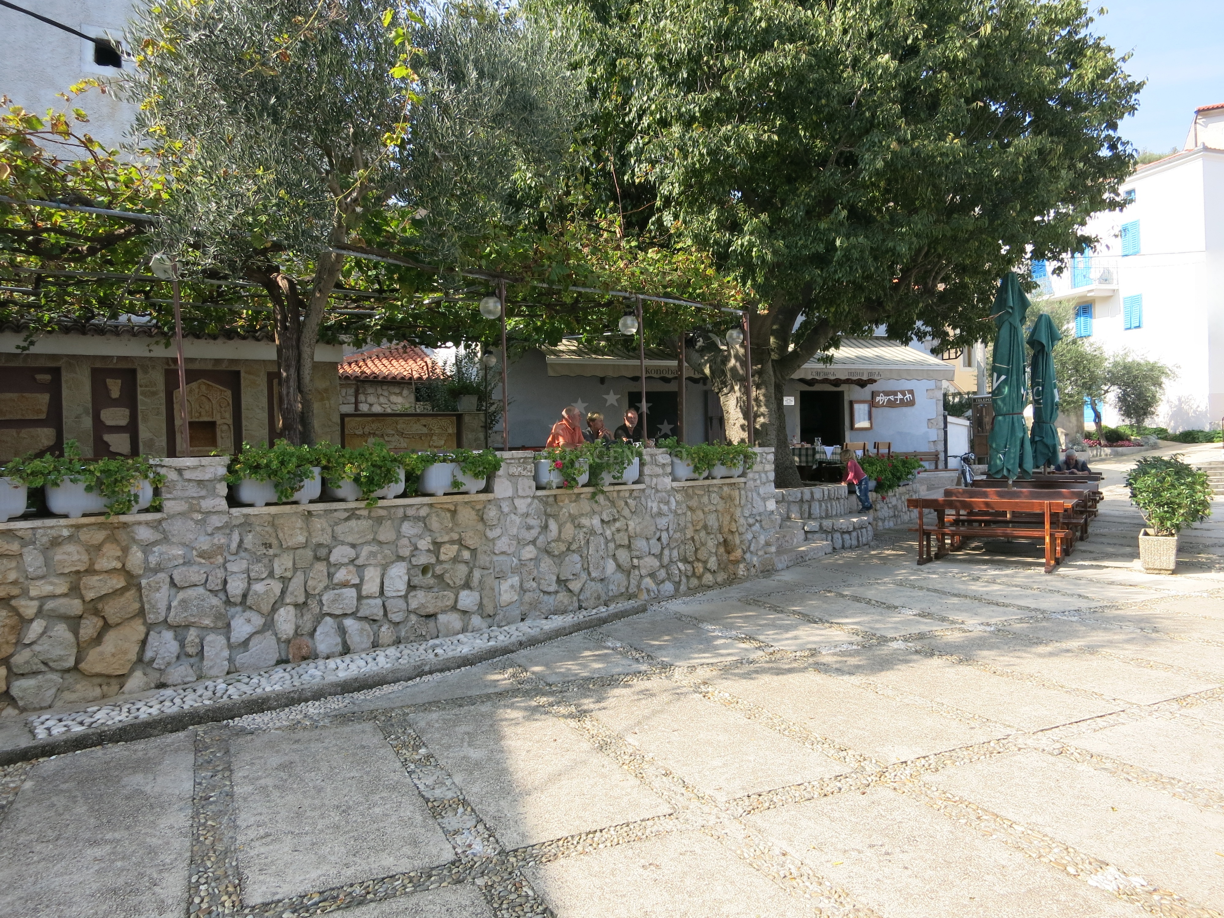 Exterior of Tos Juna Restaurant in Valun, Cres, Croatia