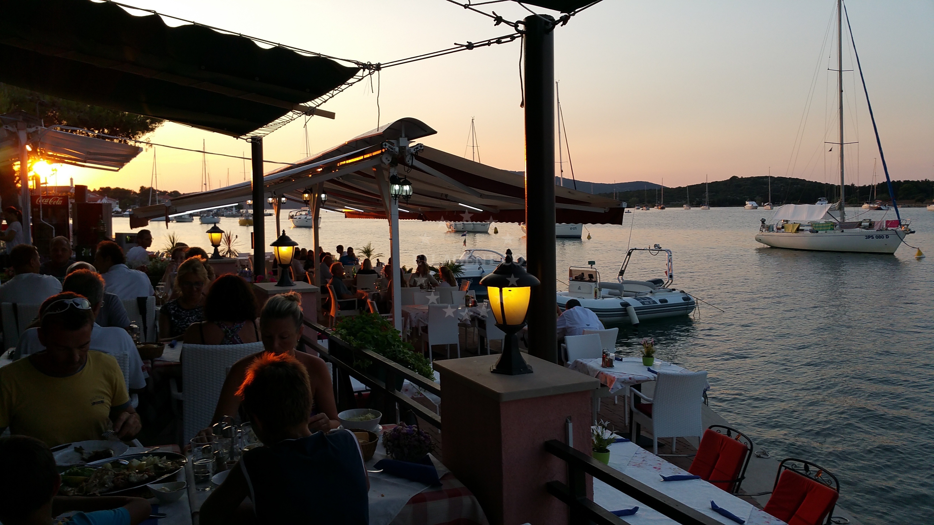 Dalmatinka Restaurant exterior with Adriatic Sea backdrop