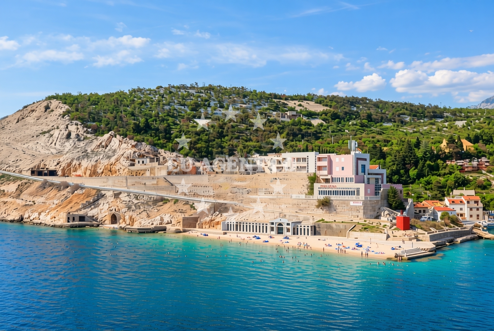 Scenic coastal view from Restaurant in Jablanac
