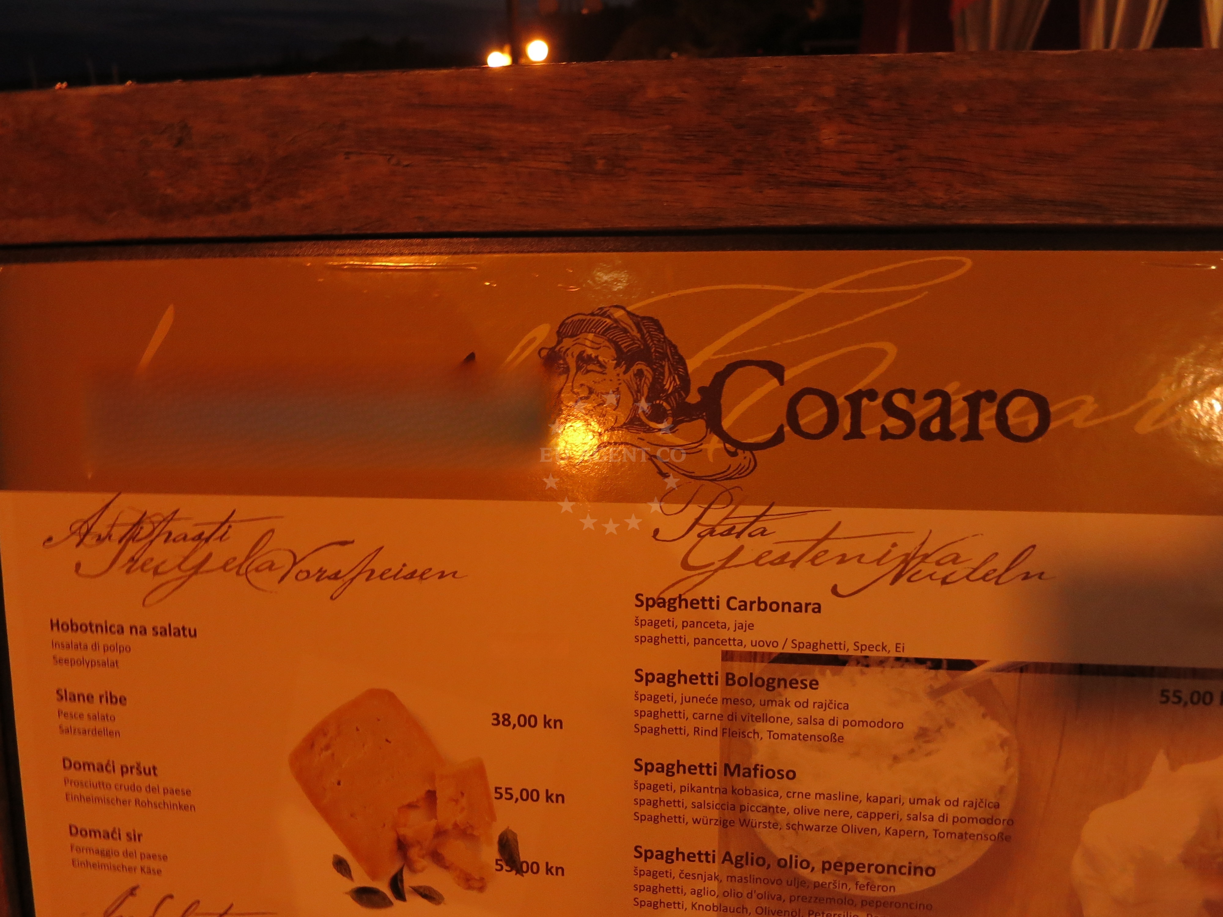 Dining area at Konoba Corsaro Restaurant in Krk, Croatia