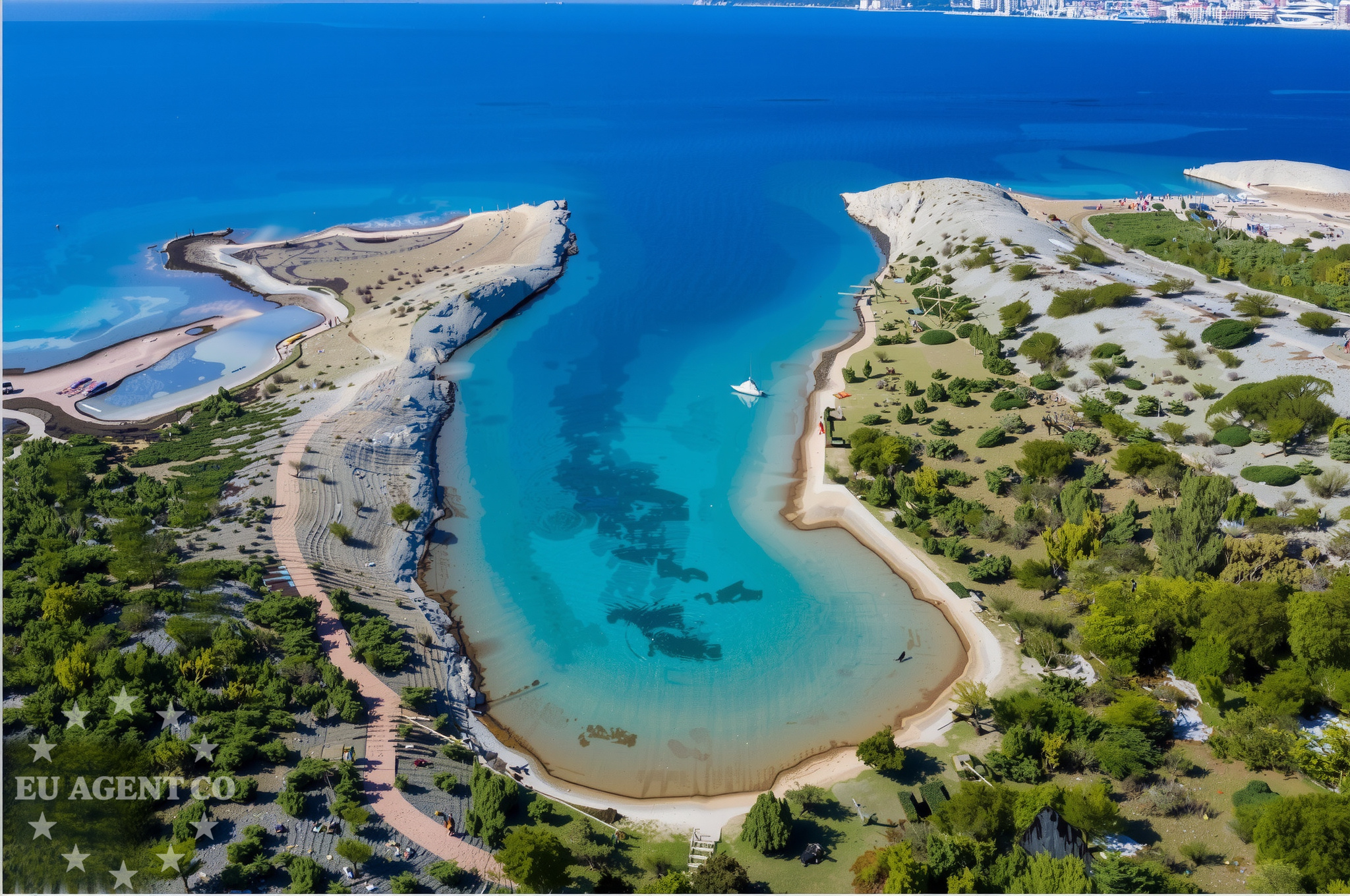 Buoy field near Omisalj, Krk for yacht mooring