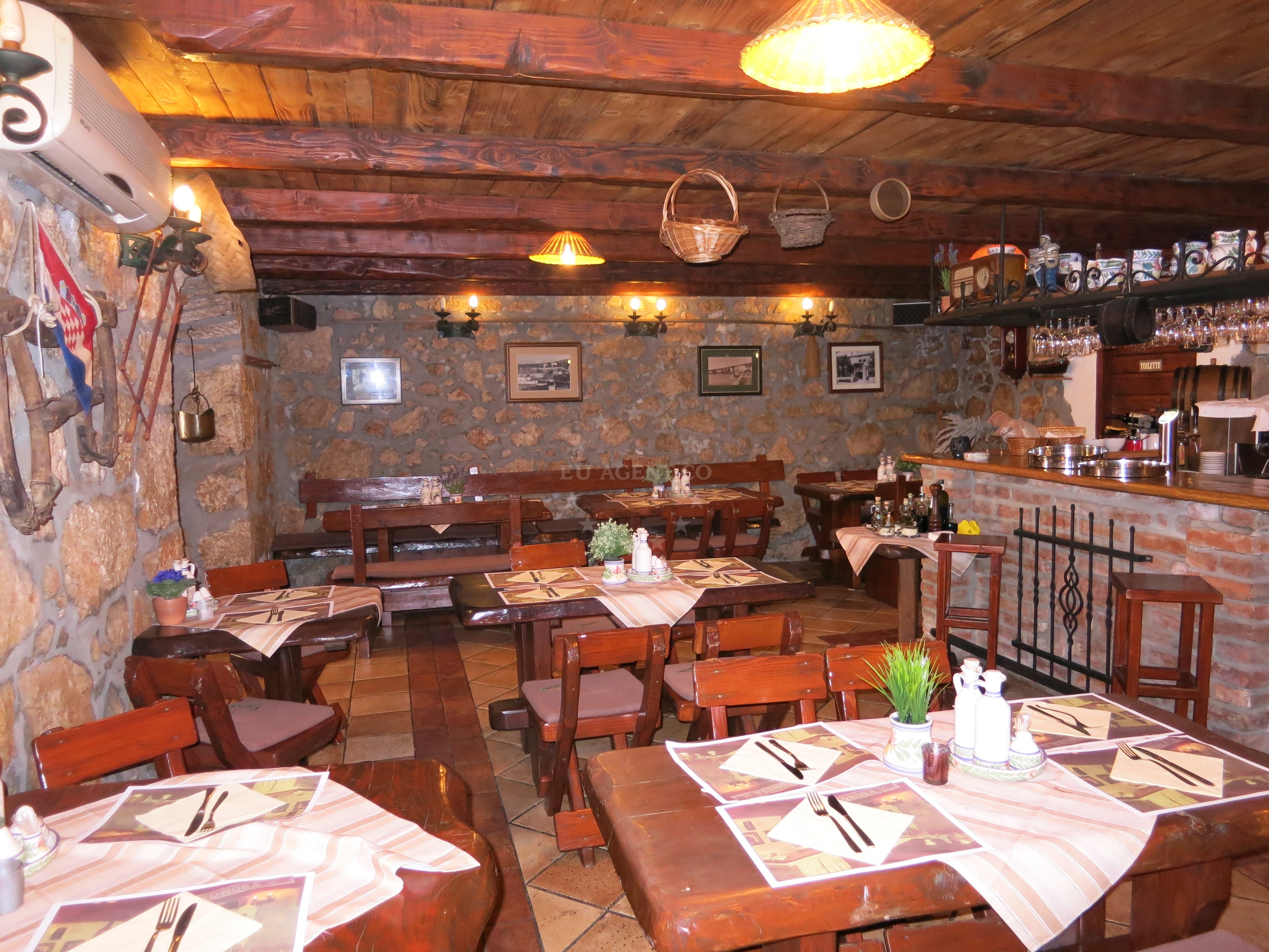 Interior view of Konoba Sidro with traditional Croatian decor