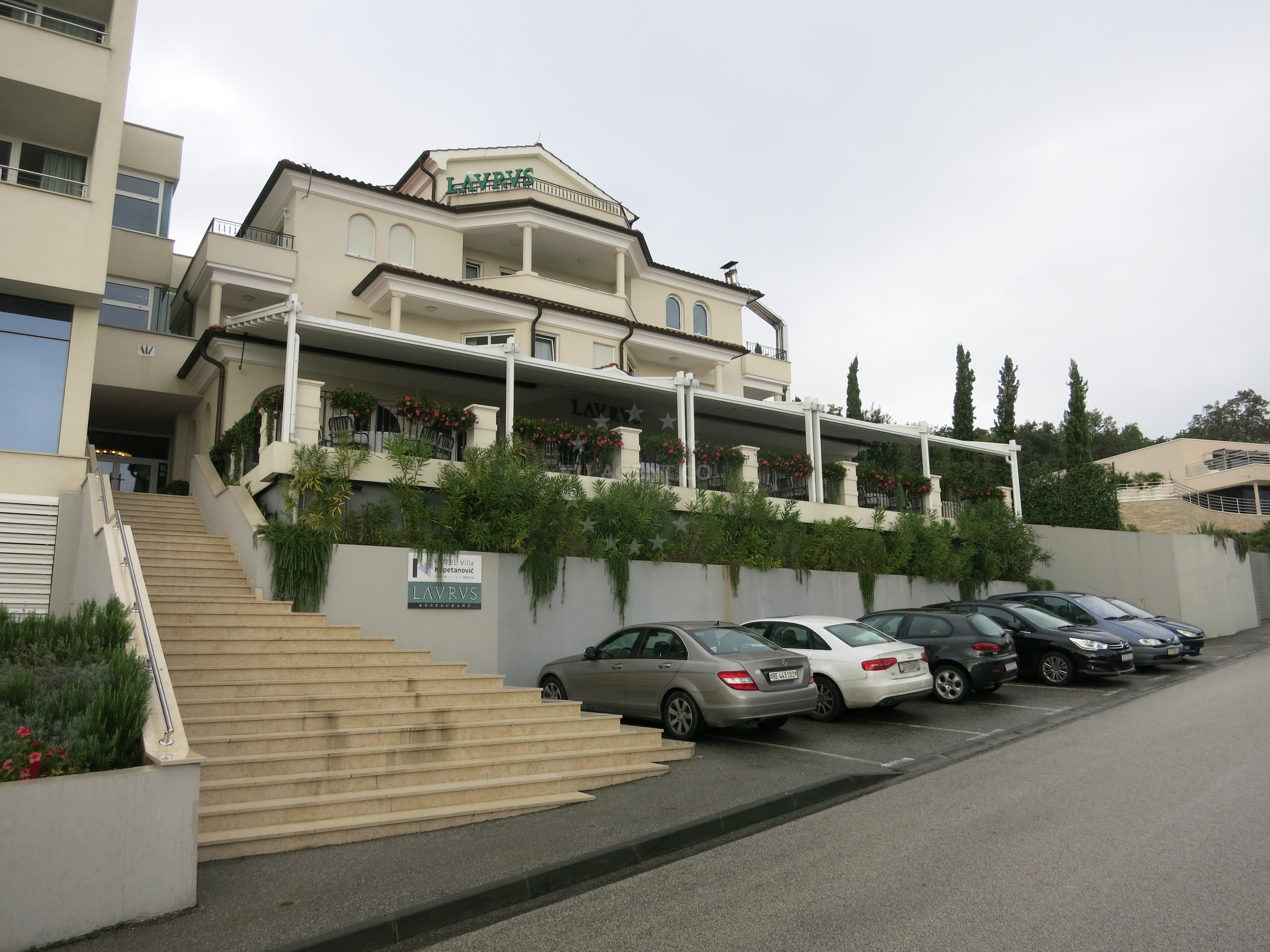 Lavrvs Restaurant exterior overlooking the Adriatic Sea