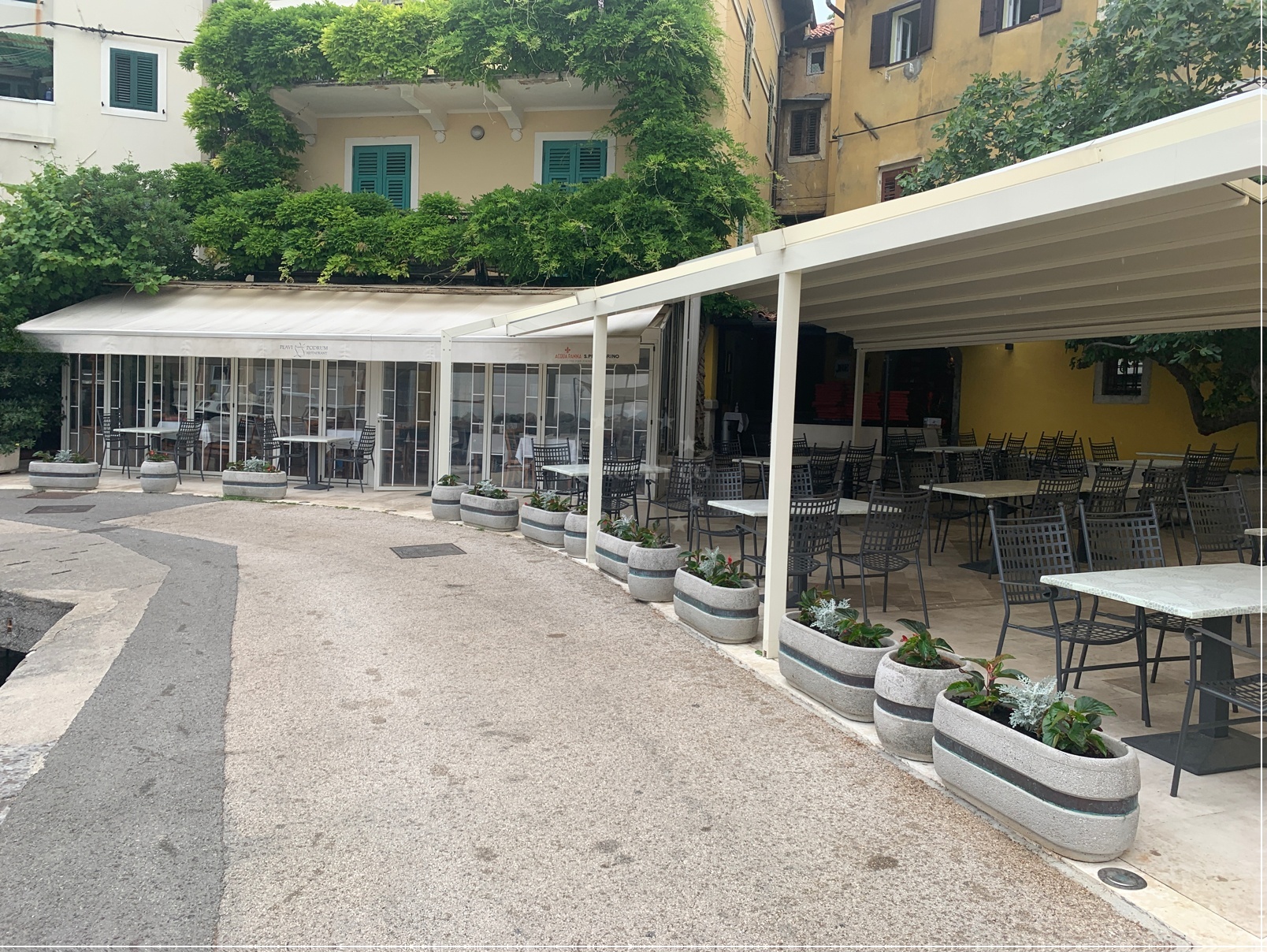 Plavi Podrum restaurant in Opatija, Croatia, overlooking the Adriatic Sea