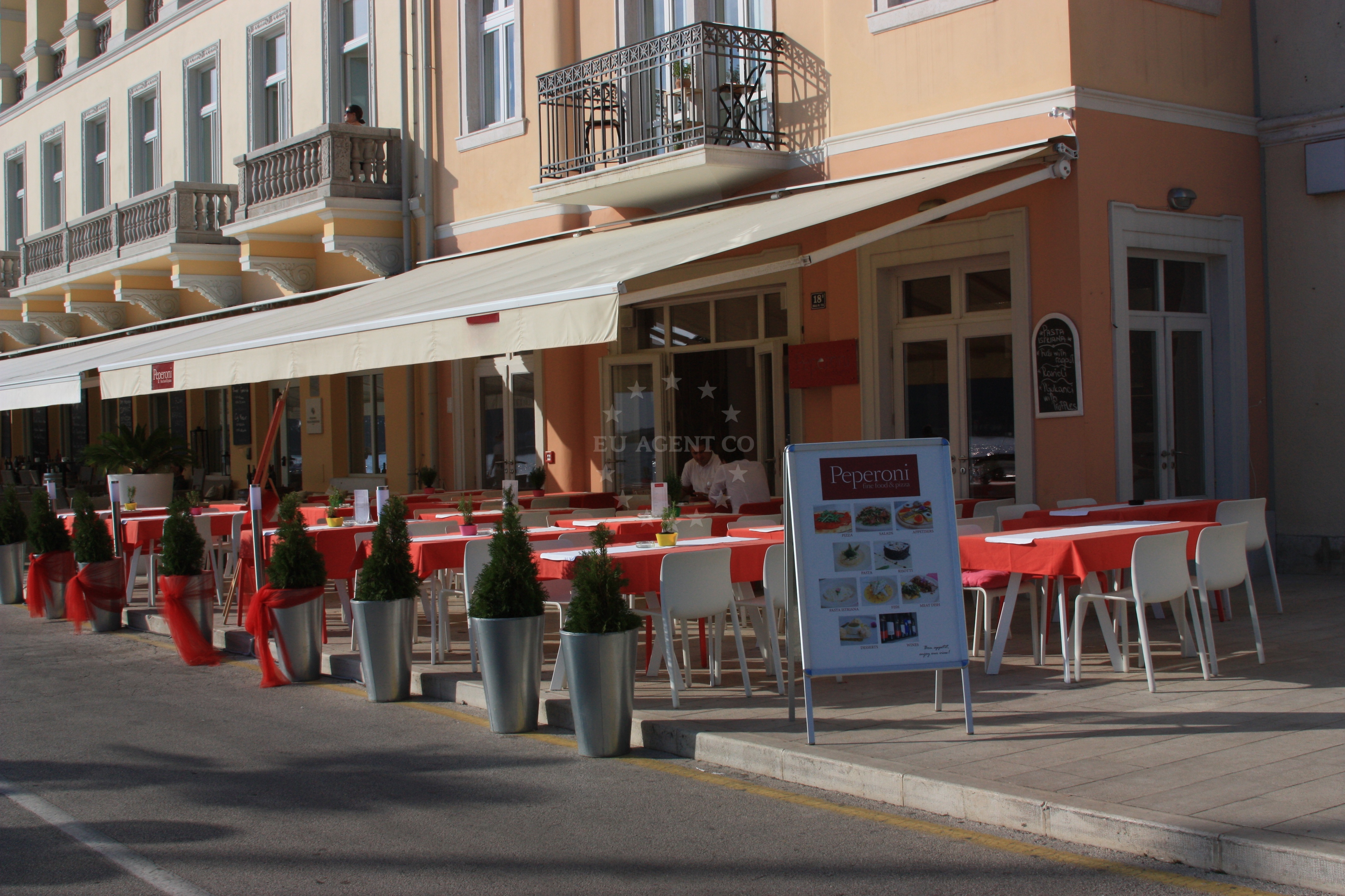 Peperoni Restaurant exterior in Poreč, Croatia, facing the Adriatic Sea