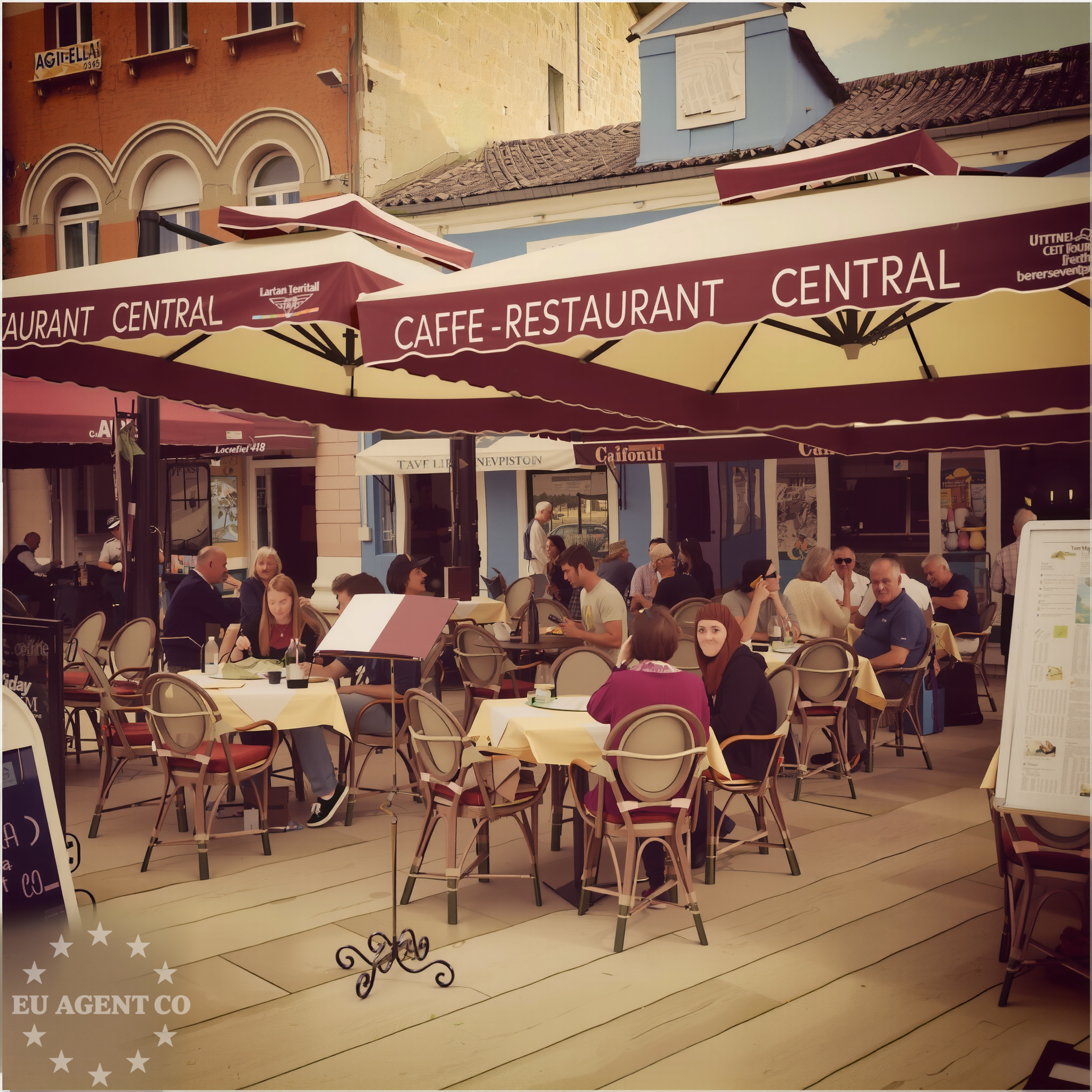Dining area at a restaurant in Poreč, featuring local Croatian cuisine and views of the coastline.