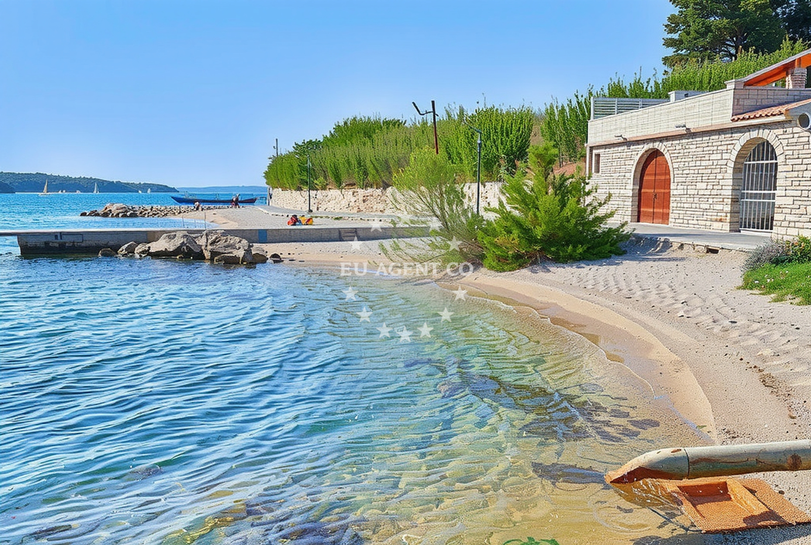 Grci Beach near Mama Restaurant in Barbat, Rab