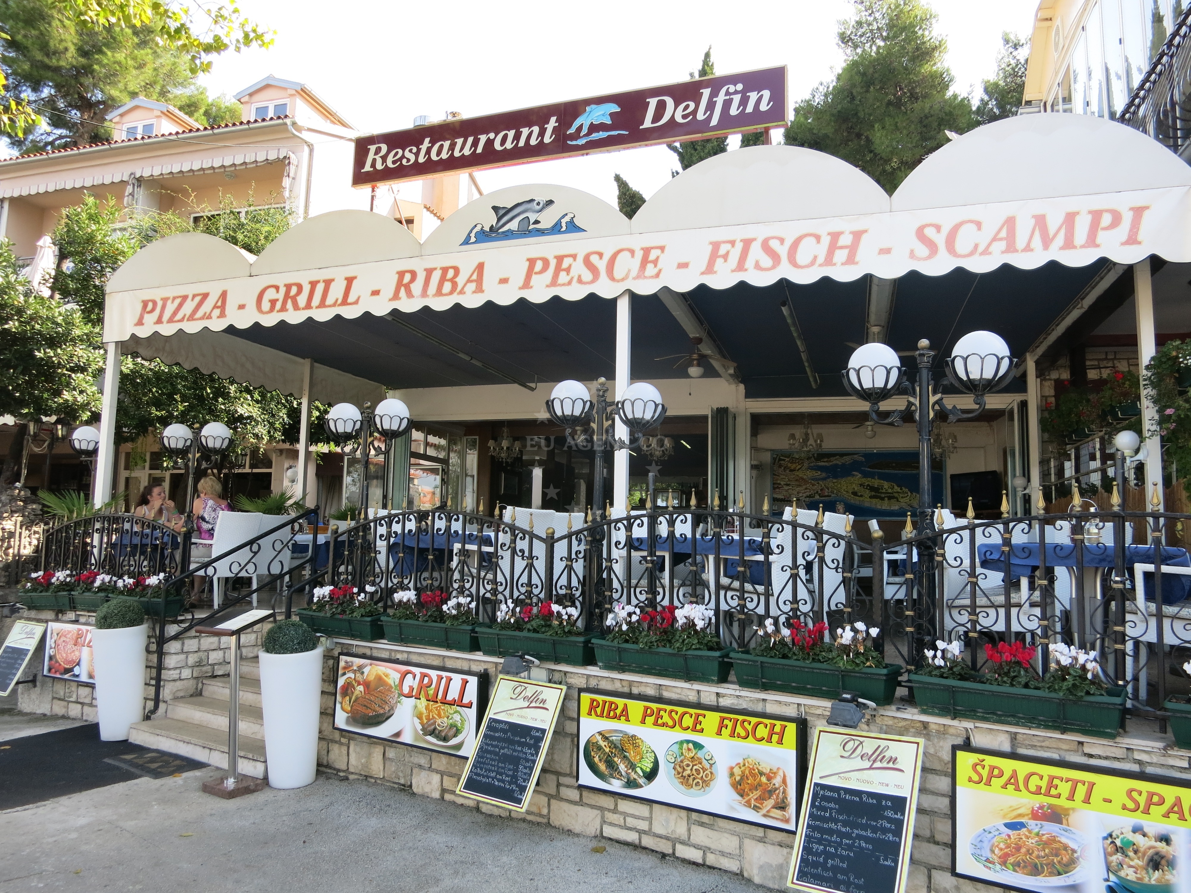 Delfin Restaurant in Rovinj, Croatia with Adriatic views