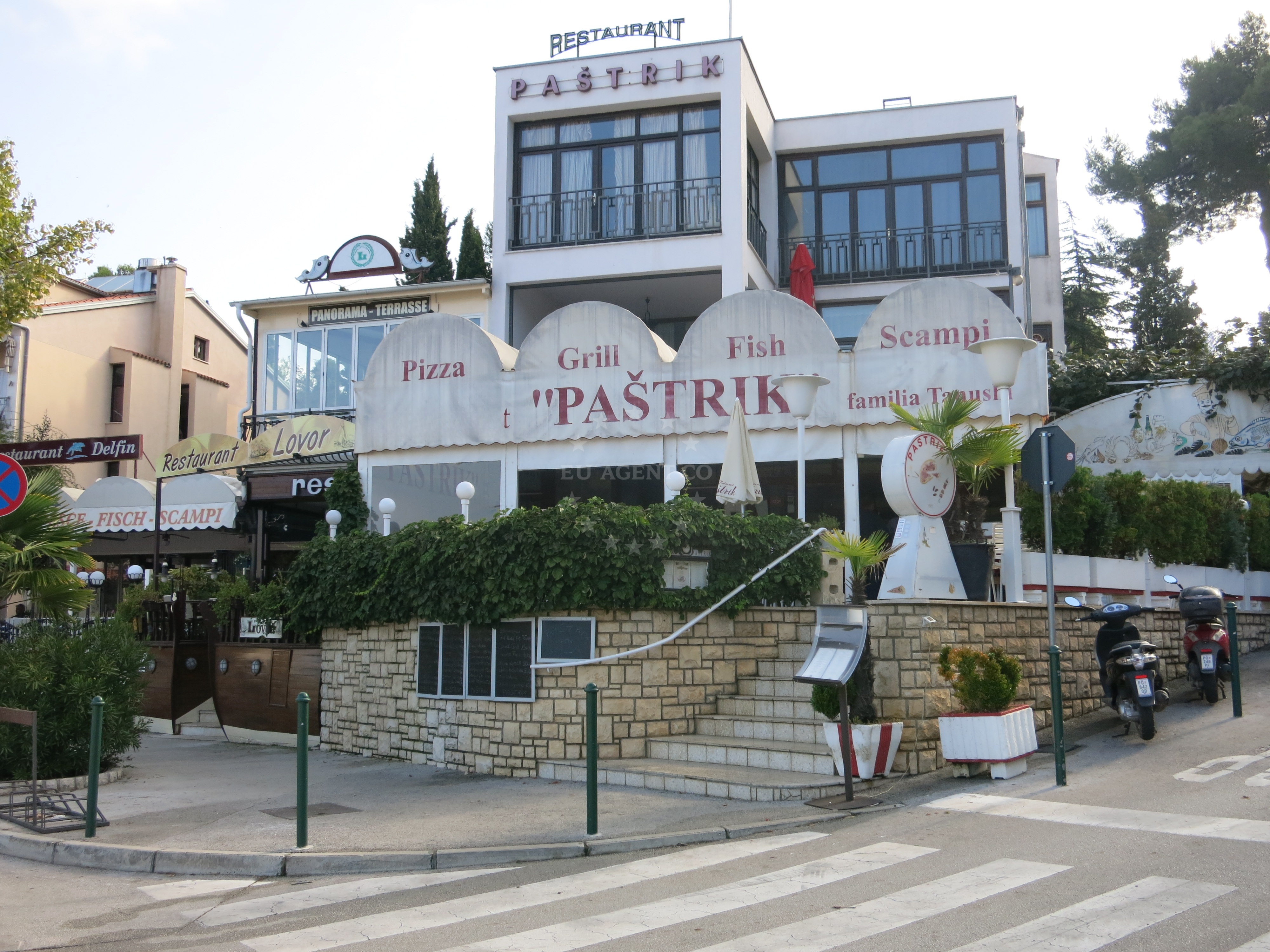 Pastrik Restaurant exterior with Adriatic Sea view
