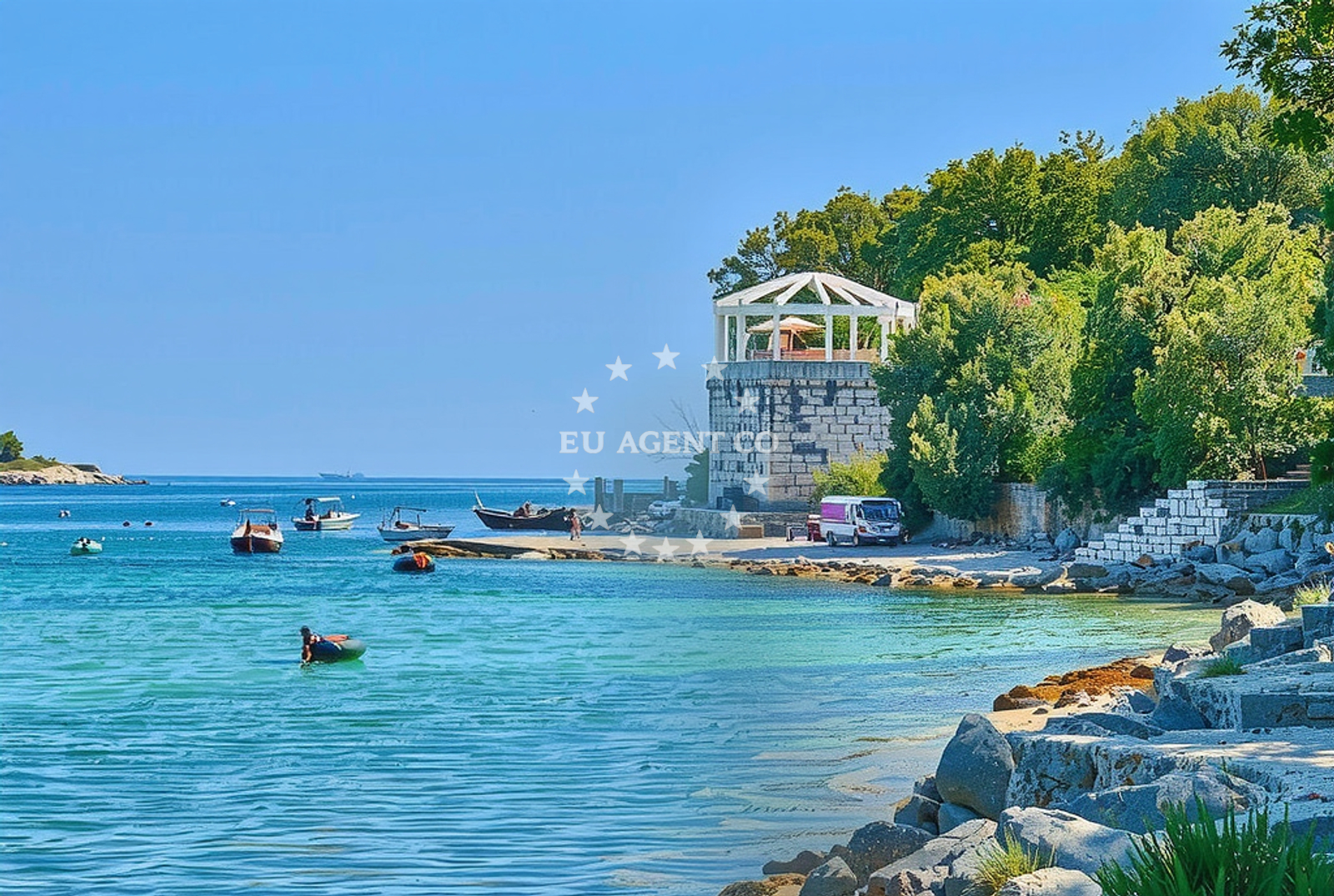 Restaurant in Šegotići, Istria and Kvarner, Croatia, overlooking the Adriatic Sea