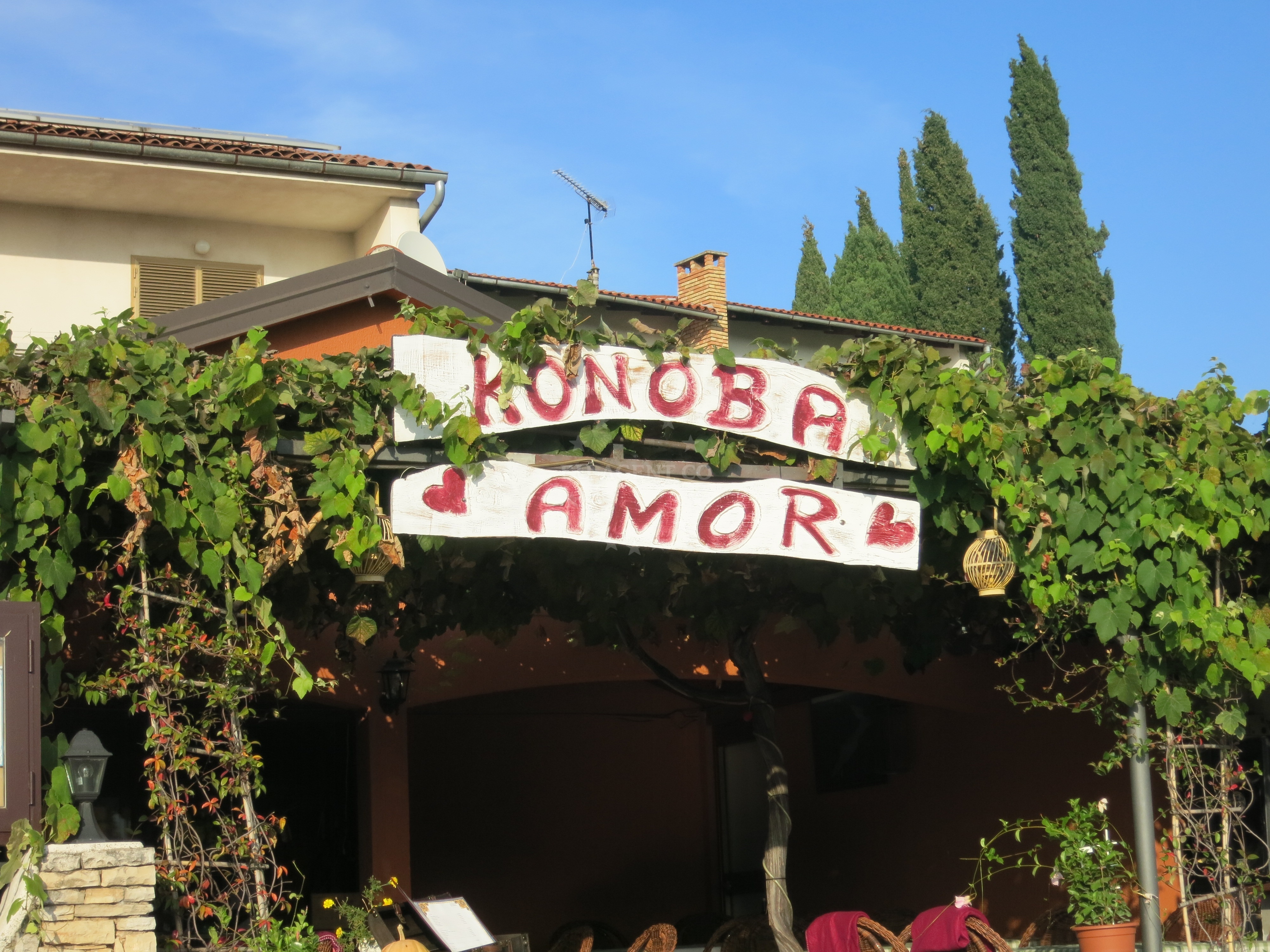 Konoba Amor in Vrsar, Croatia with a view of the Adriatic Sea