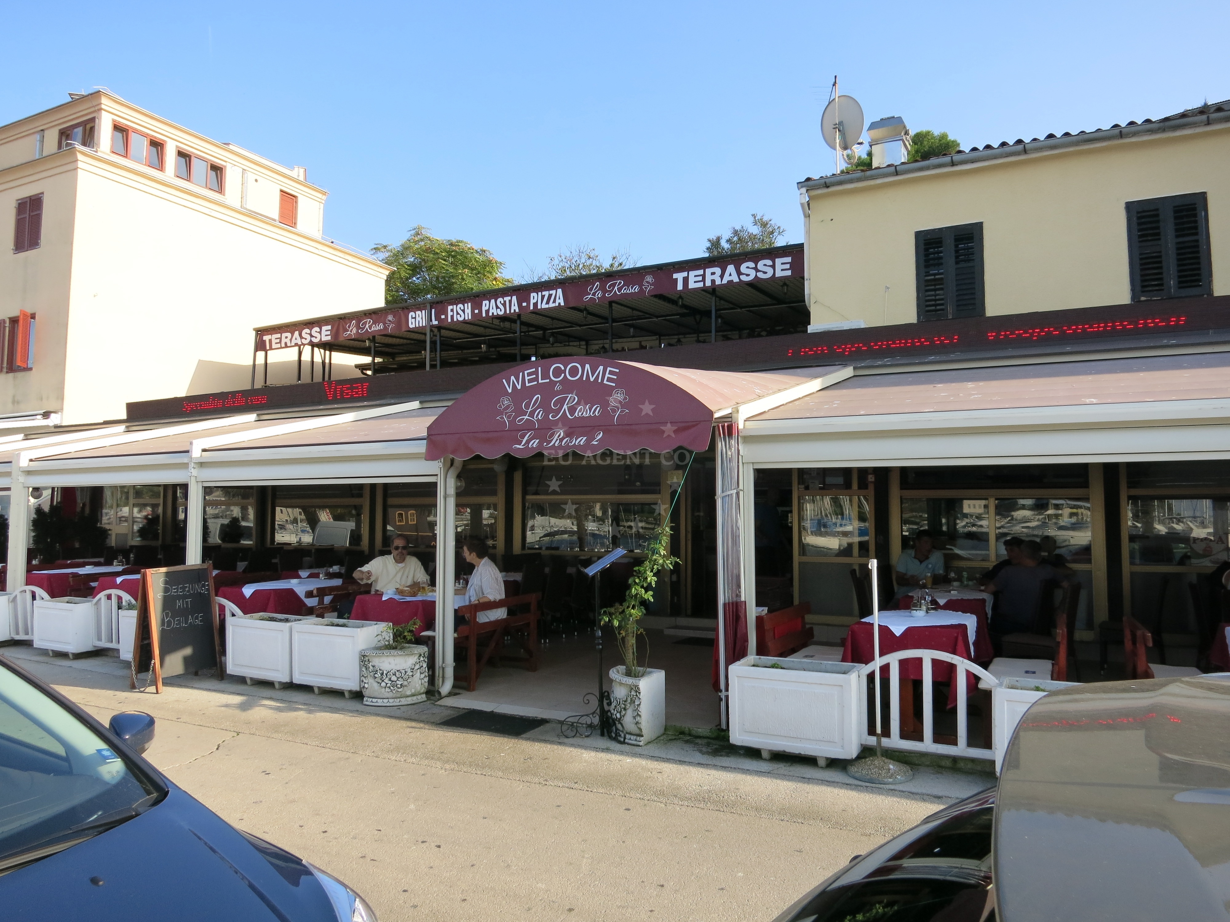 La Rosa 2 Restaurant in Vrsar, Croatia with yacht berthing area