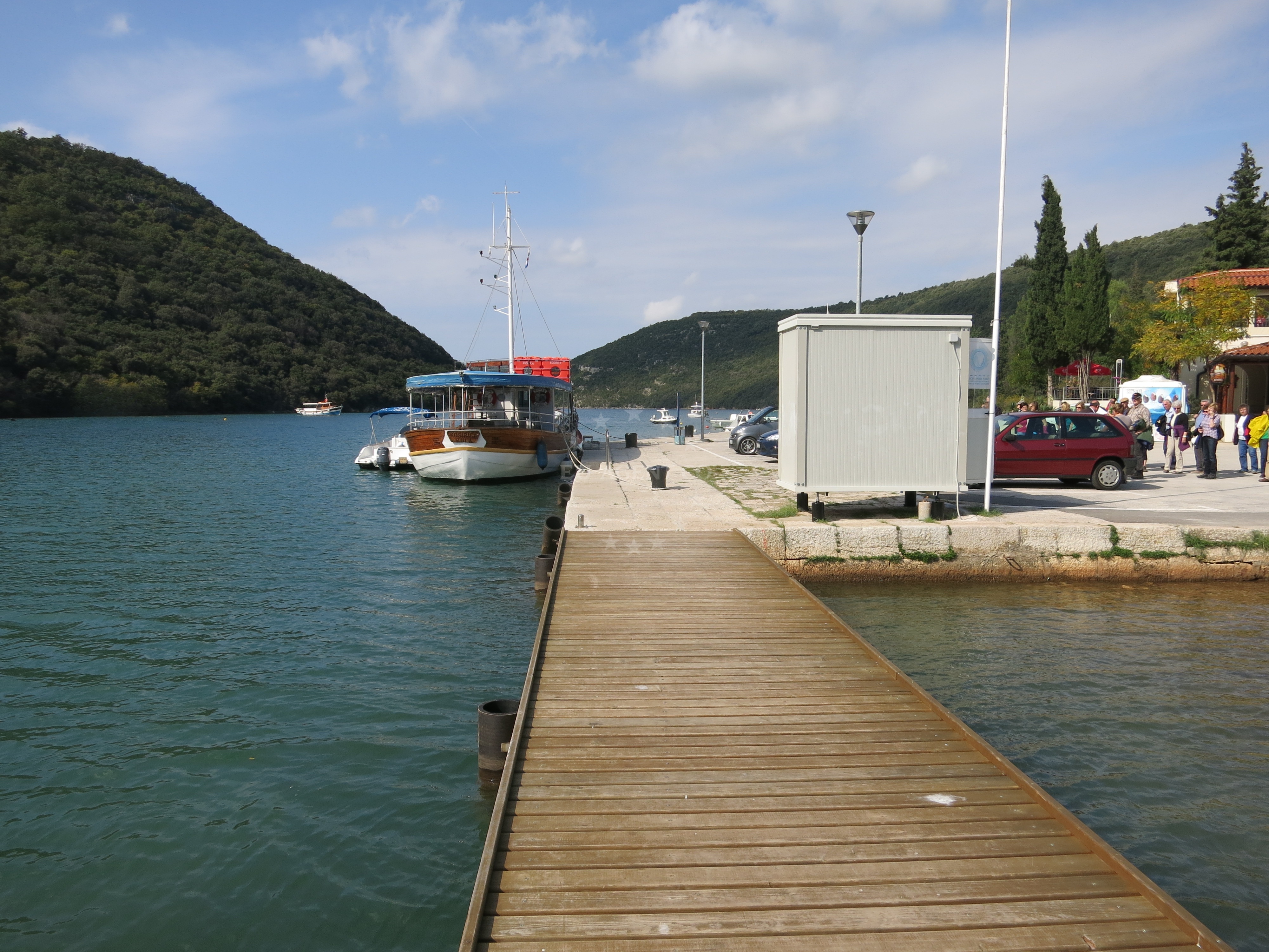 Restaurant Fjord exterior with Adriatic Sea and coastal landscape