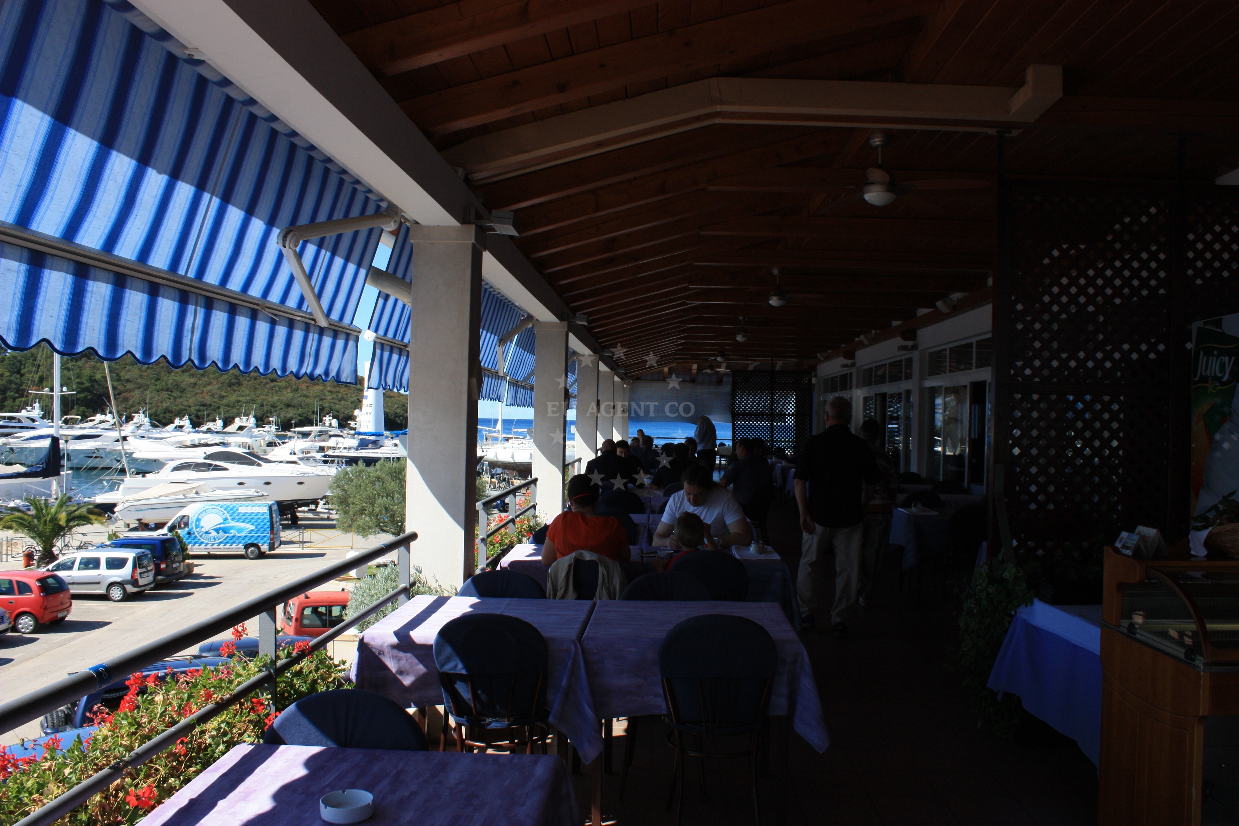 Marina Vrsar in the distance from Restaurant Trost