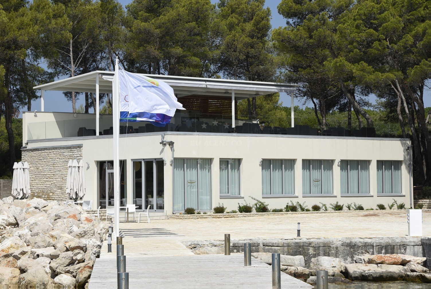 Restaurant More waterfront dining area with view of Kornati archipelago