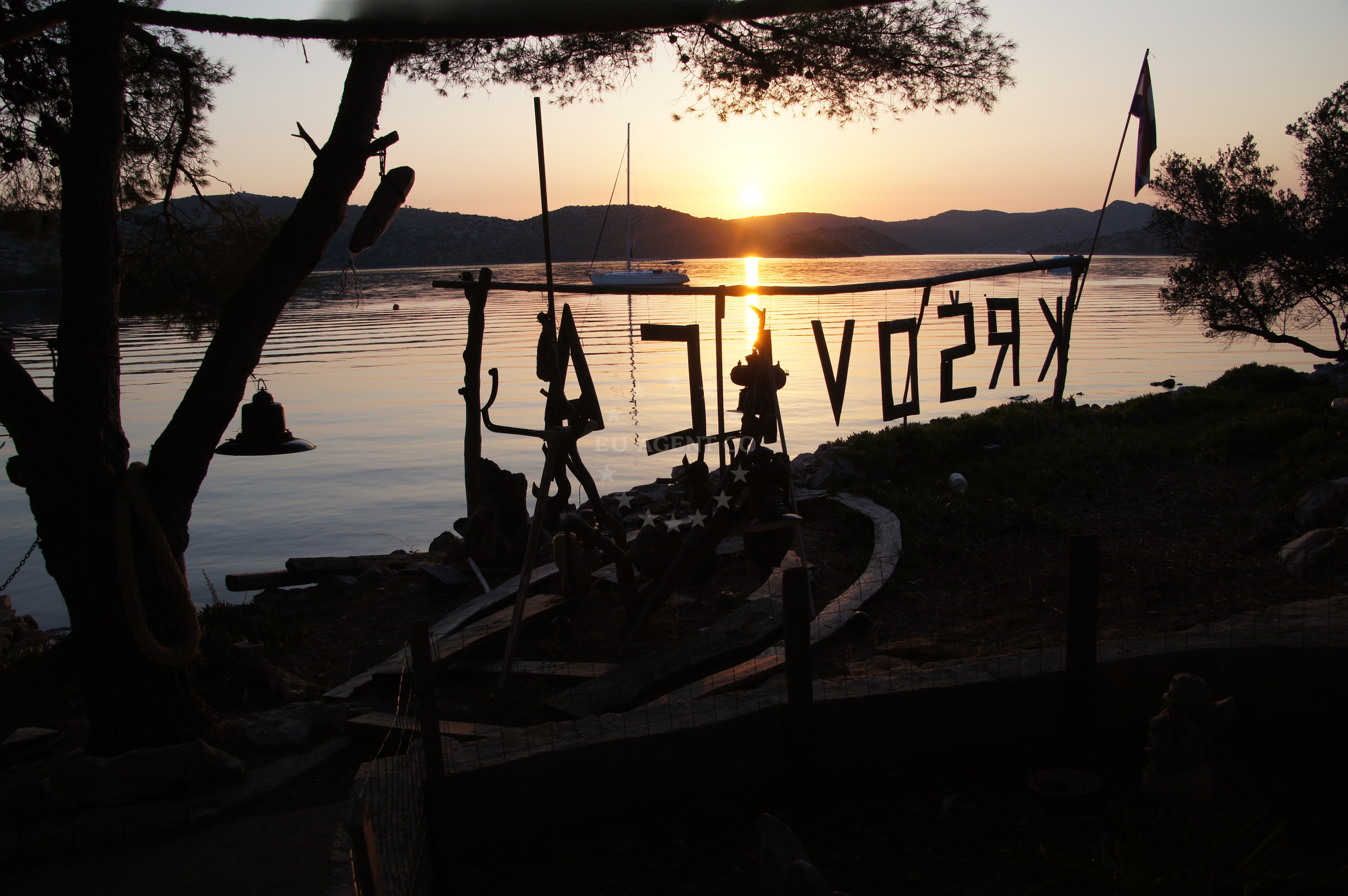 Sunset view from Konoba Krsovica restaurant on Dugi Otok