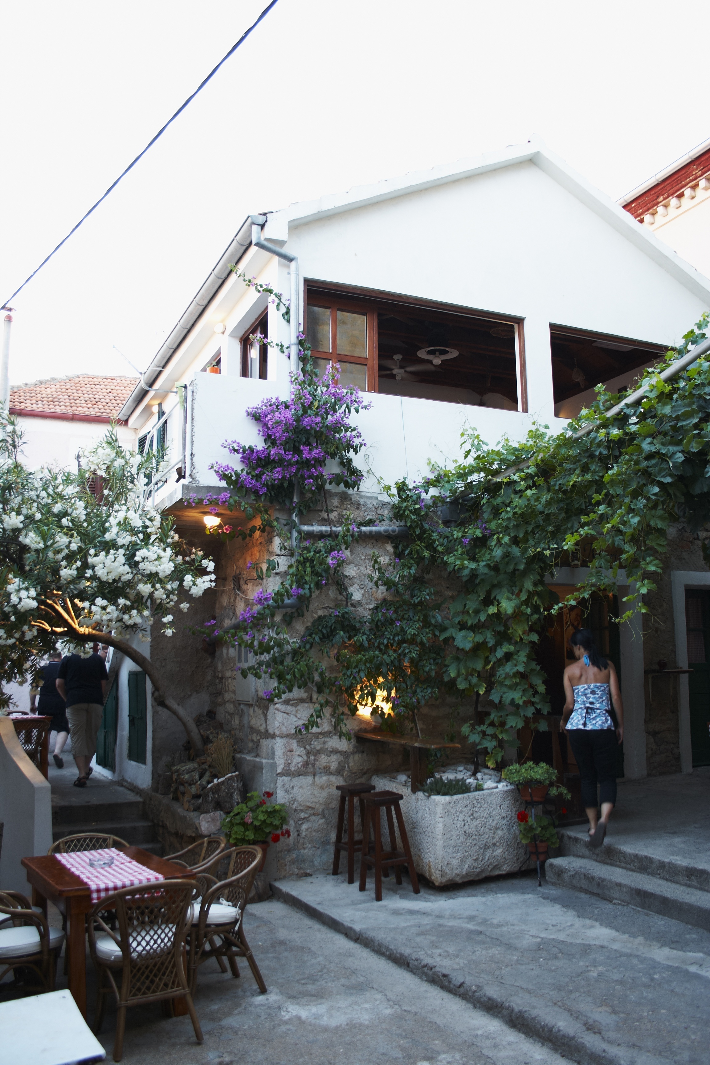 Konoba Marin restaurant in Sali, Dugi Otok, North Dalmatia, Croatia, overlooking the Adriatic Sea