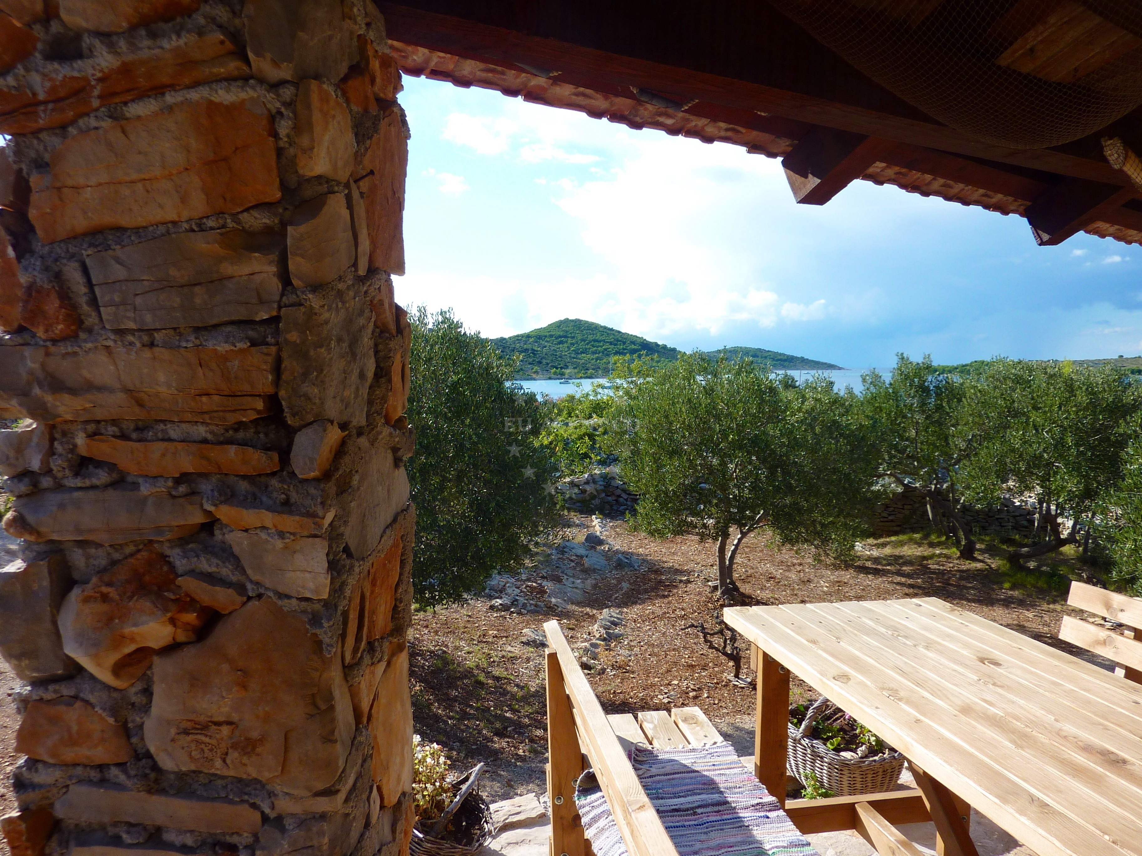 Nebo Restaurant on Kakan Island, North Dalmatia, Croatia with panoramic sea views